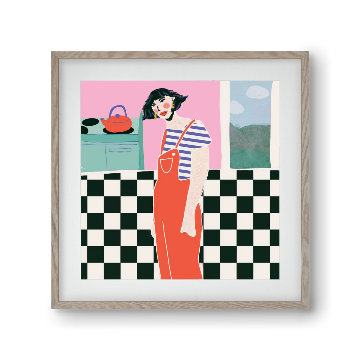 You Look Like You Need A Cuppa, 30x30 cm (20x20 cm), Tölgy keret, paszpartuval