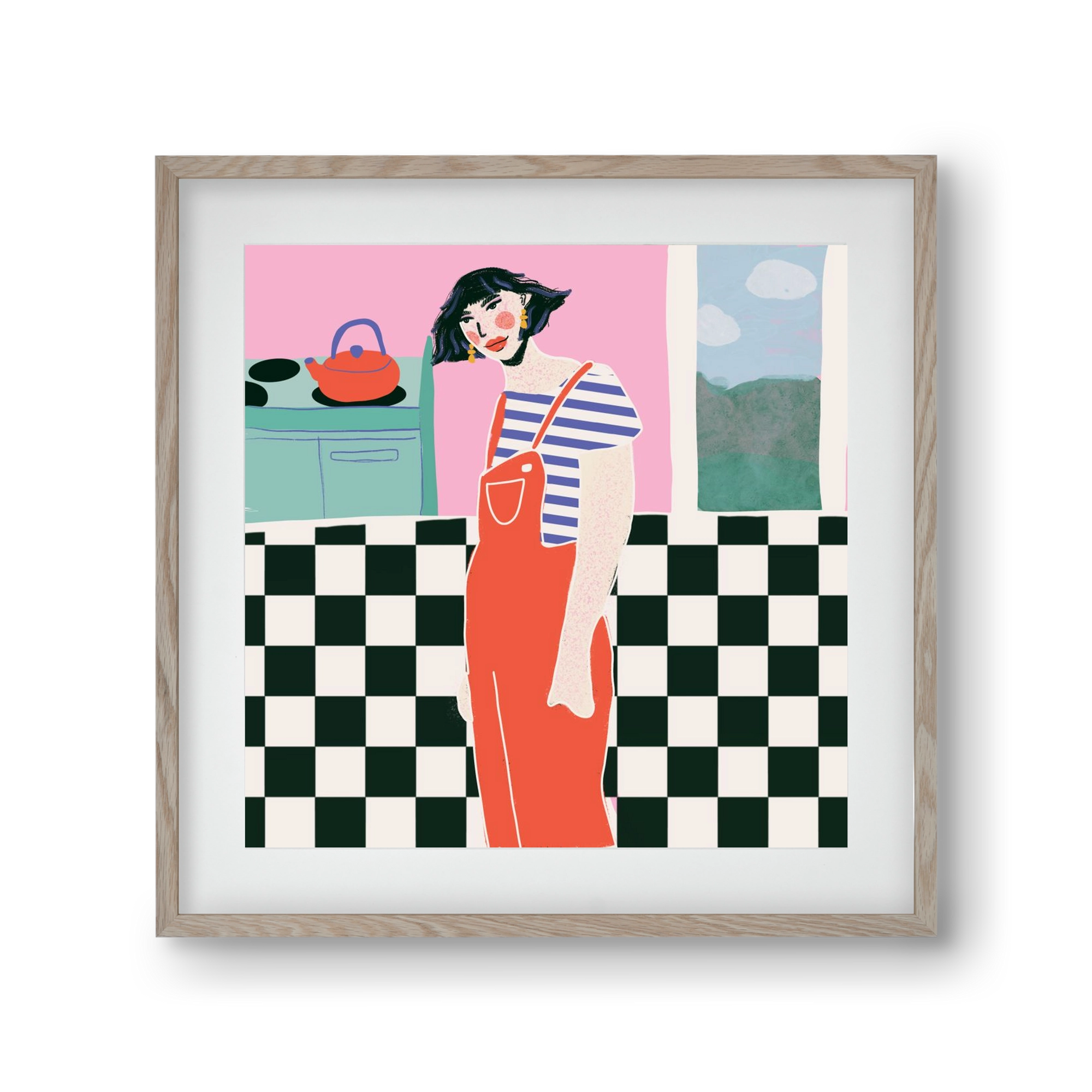 You Look Like You Need A Cuppa, 30x30 cm (20x20 cm), Tölgy keret, paszpartuval