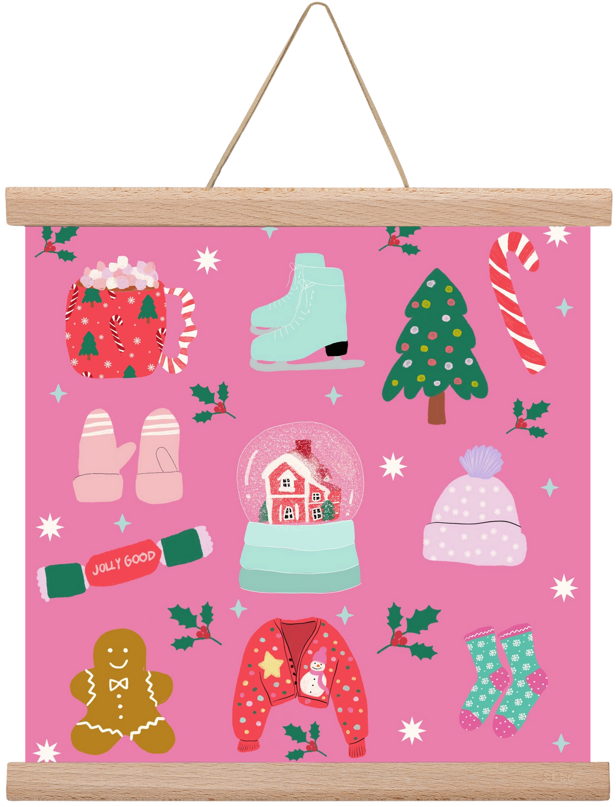 Cozy Season , 30x30 cm (30x30 cm), Tölgy akasztó