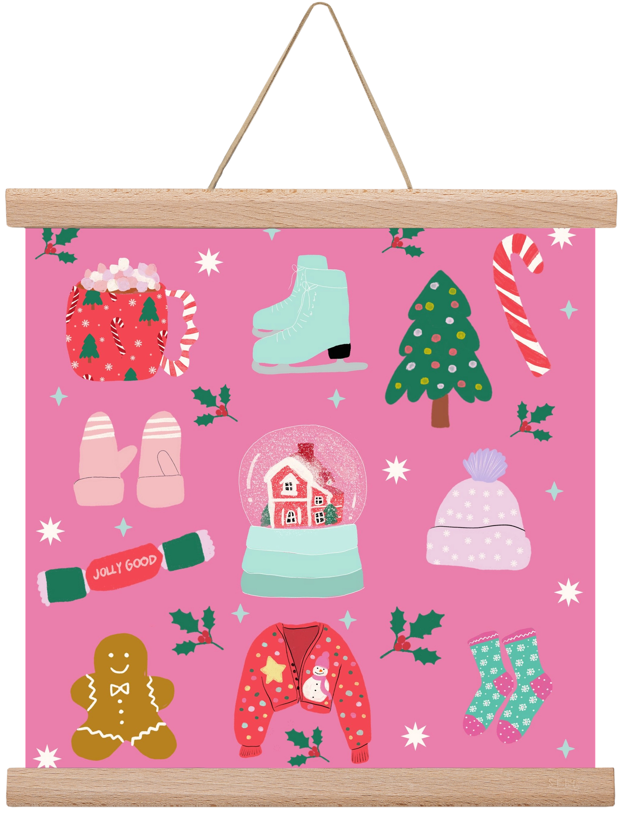 Cozy Season , 30x30 cm (30x30 cm), Tölgy akasztó