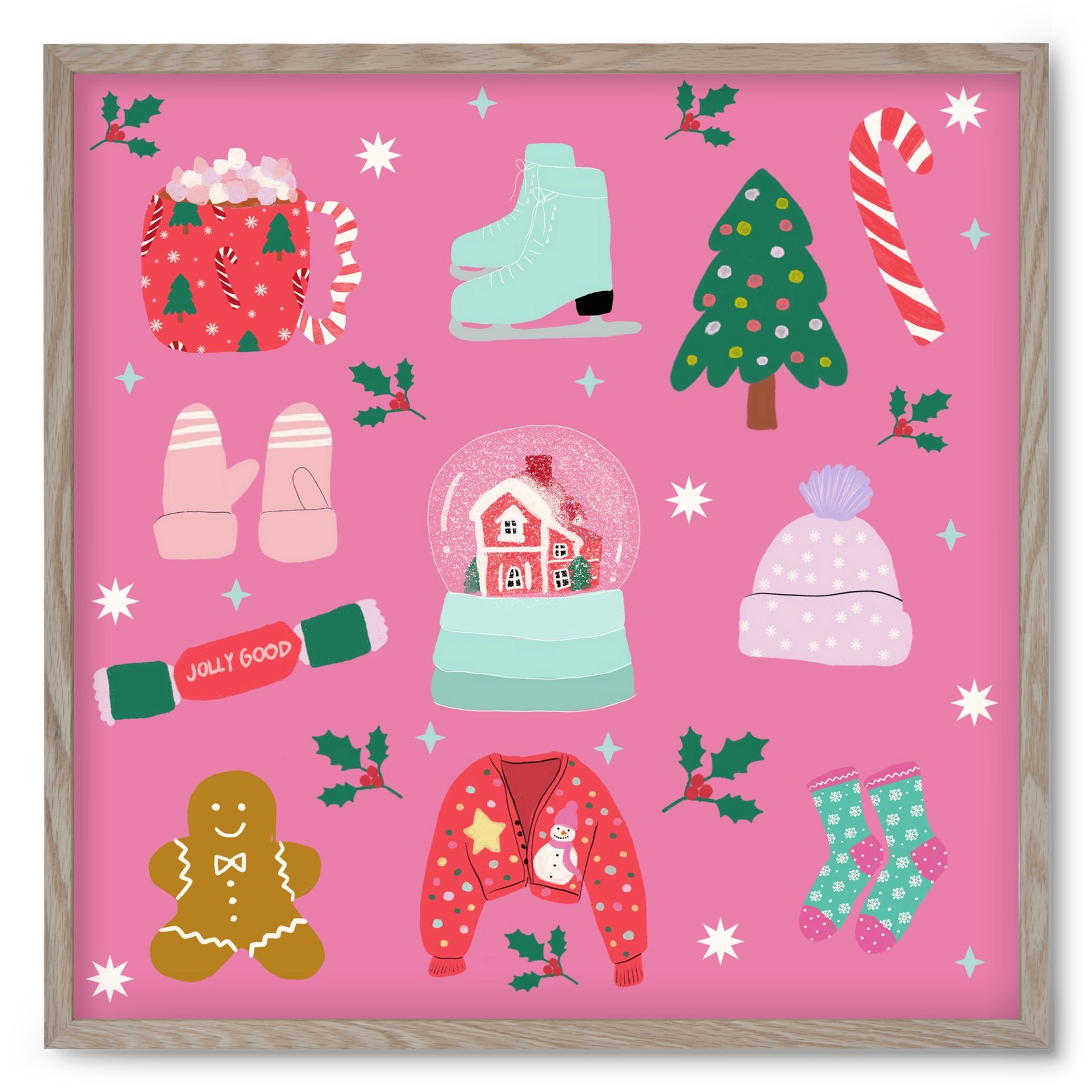 Cozy Season , 50x50 cm (50x50 cm), Tölgy keret