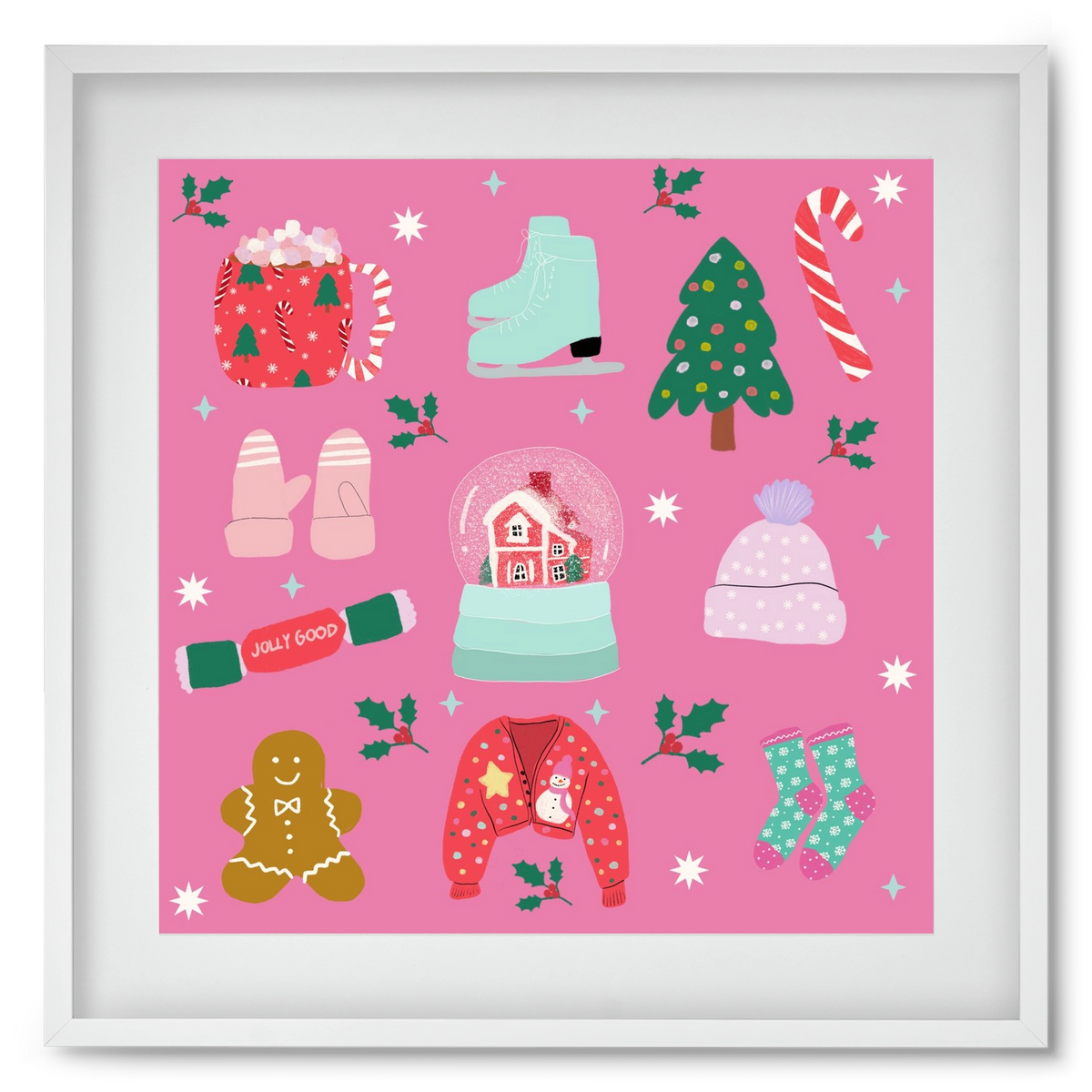 Cozy Season , 50x50 cm (40x40 cm), Fehér keret, paszpartuval