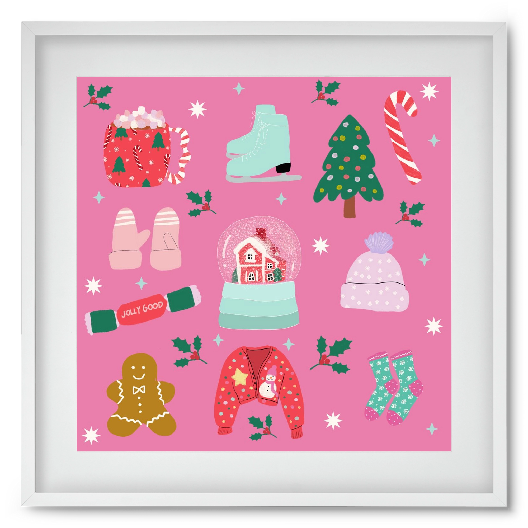 Cozy Season , 50x50 cm (40x40 cm), Fehér keret, paszpartuval