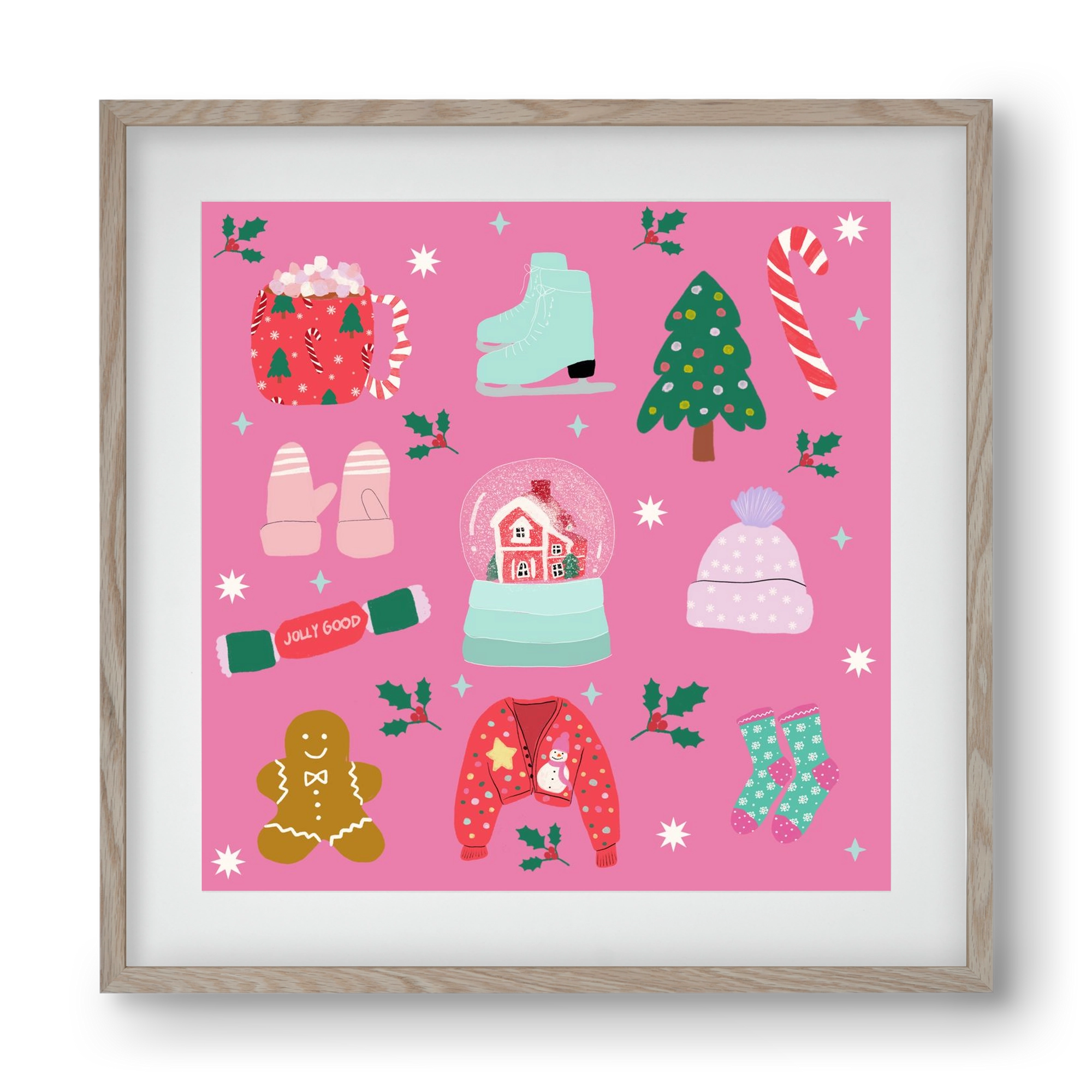 Cozy Season , 40x40 cm (30x30 cm), Tölgy keret, paszpartuval