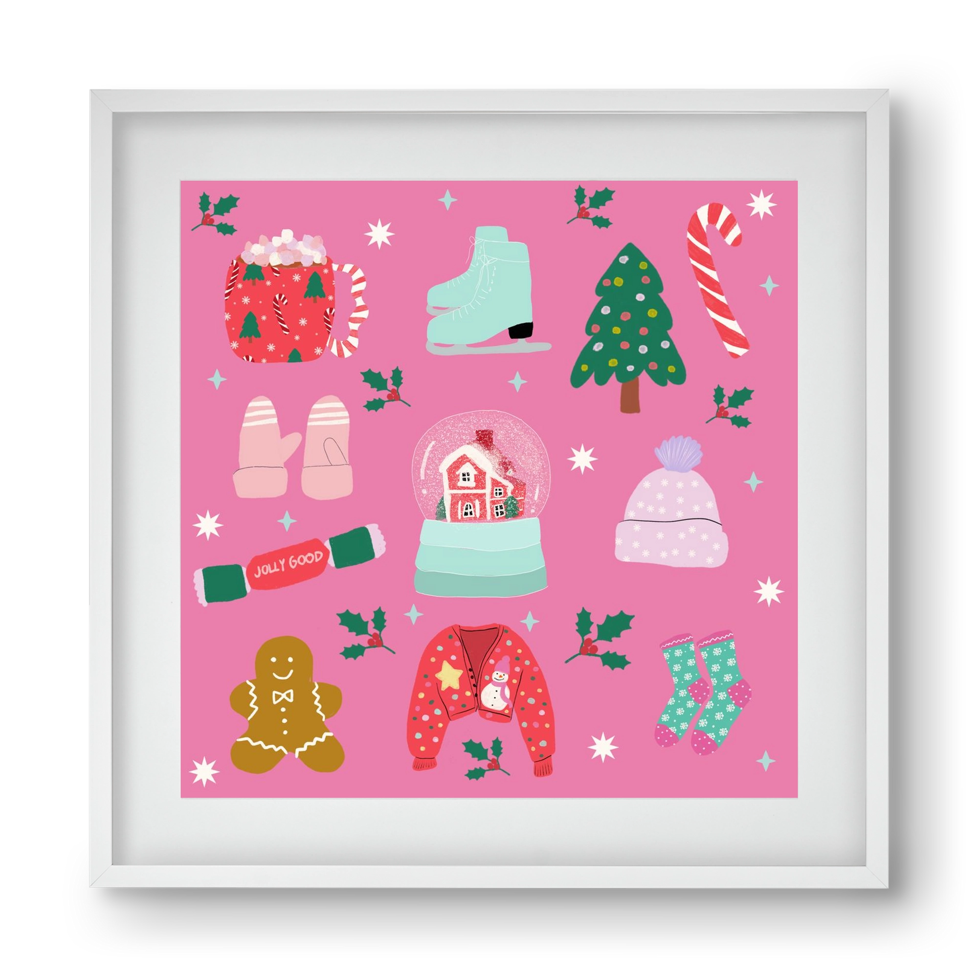 Cozy Season , 40x40 cm (30x30 cm), Fehér keret, paszpartuval