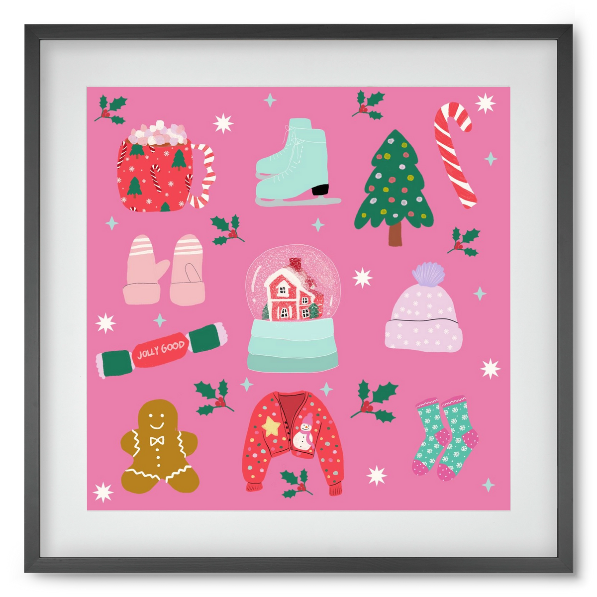 Cozy Season , 50x50 cm (40x40 cm), Fekete keret, paszpartuval