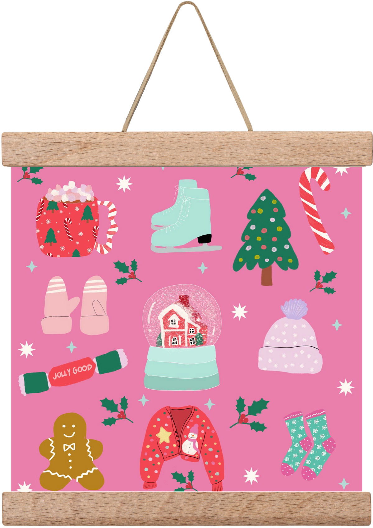 Cozy Season , 20x20 cm (20x20 cm), Tölgy akasztó