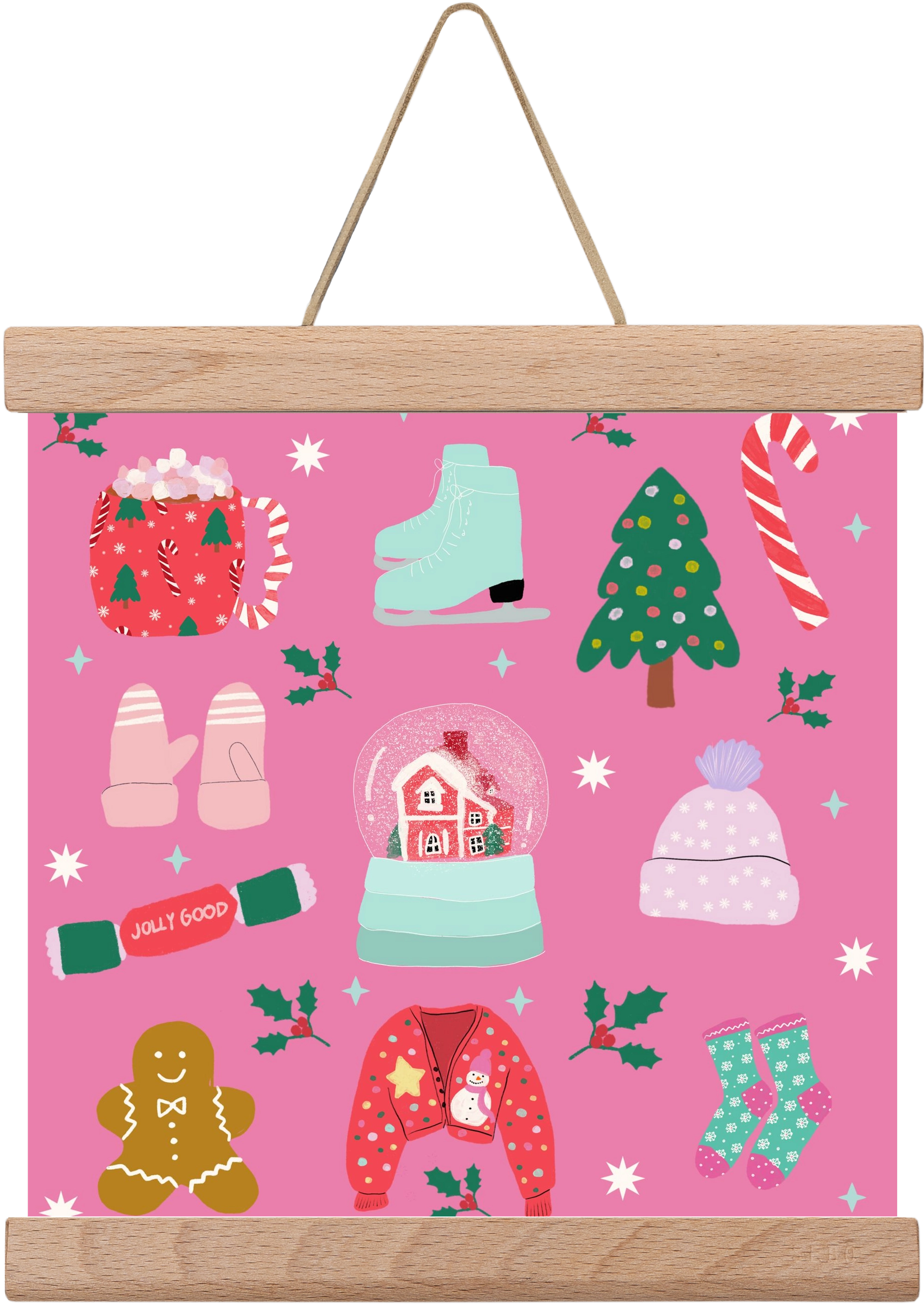 Cozy Season , 20x20 cm (20x20 cm), Tölgy akasztó