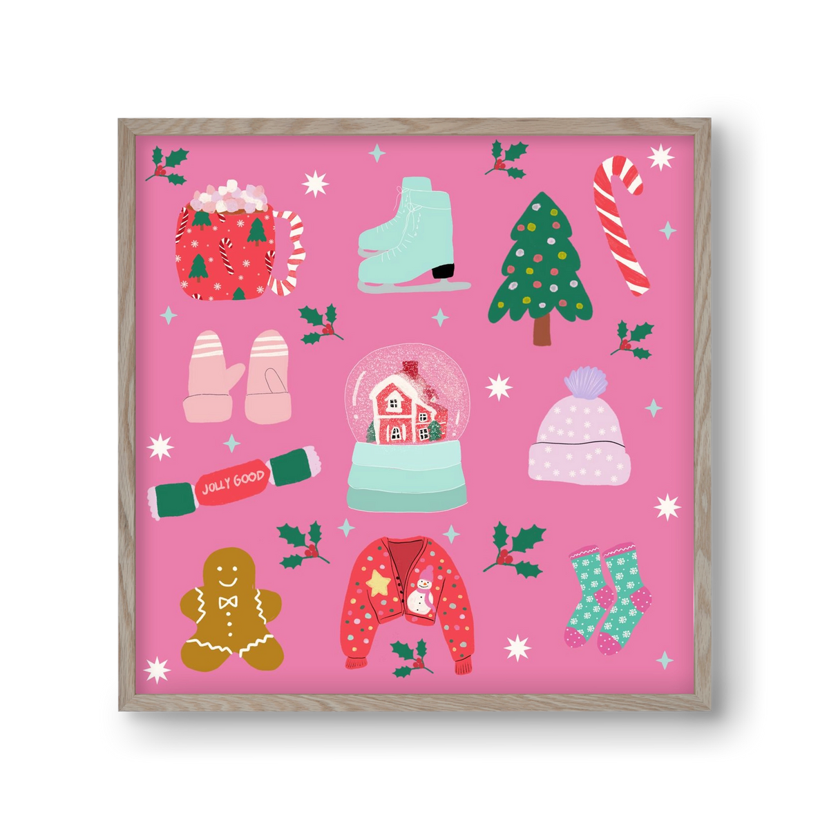 Cozy Season , 30x30 cm (30x30 cm), Tölgy keret