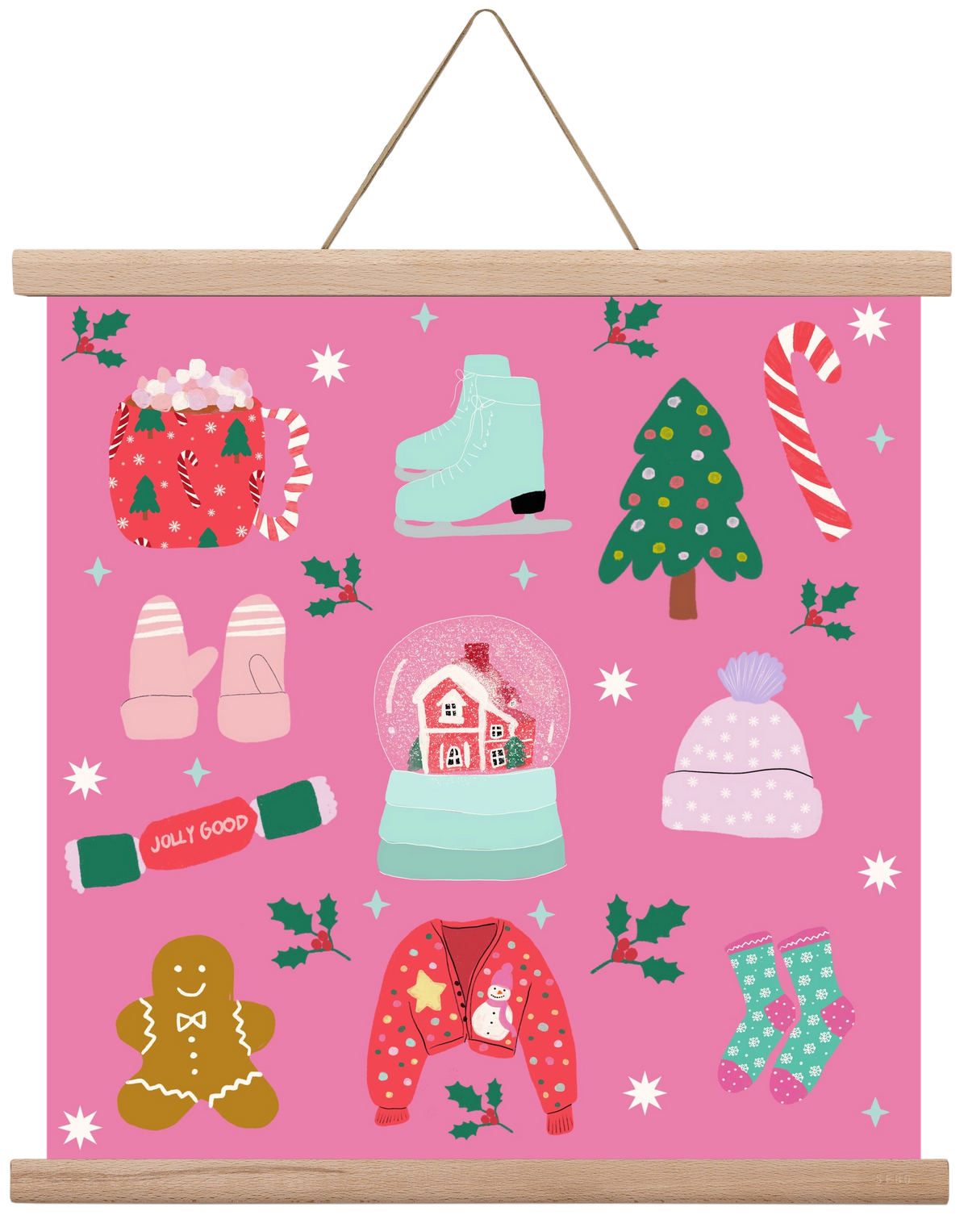 Cozy Season , 40x40 cm (40x40 cm), Tölgy akasztó