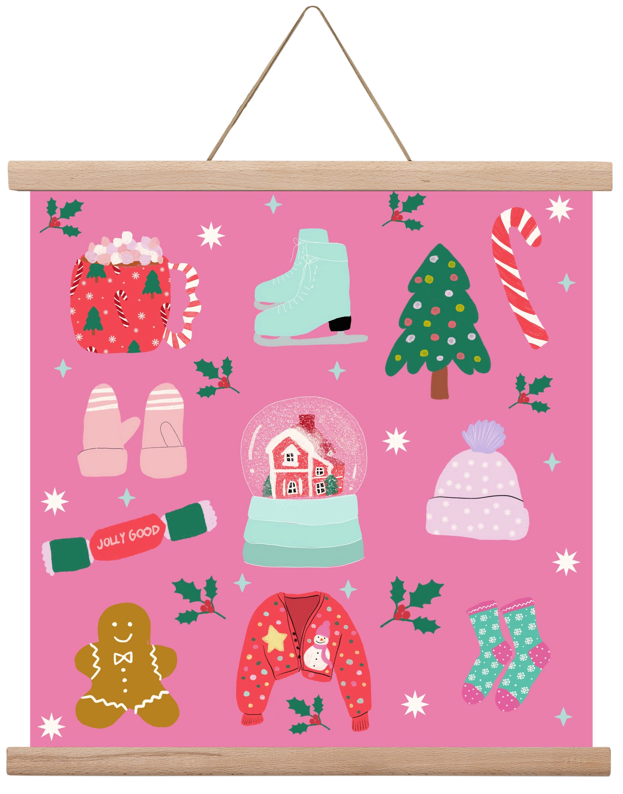 Cozy Season , 40x40 cm (40x40 cm), Tölgy akasztó