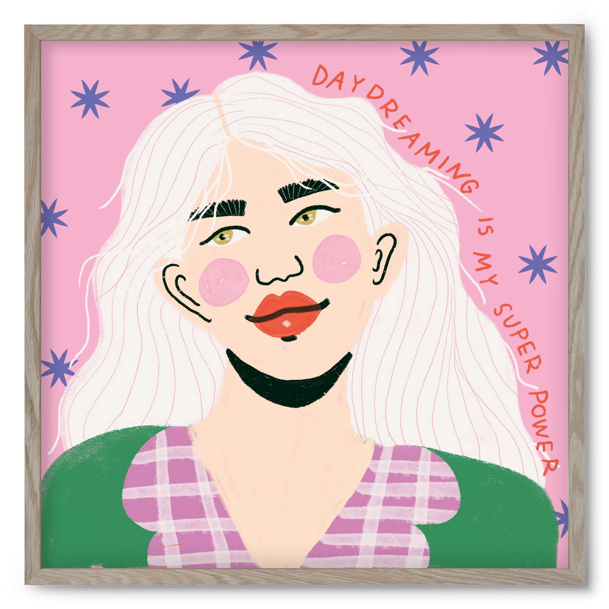 Daydreaming Is My Superpower, 50x50 cm (50x50 cm), Tölgy keret
