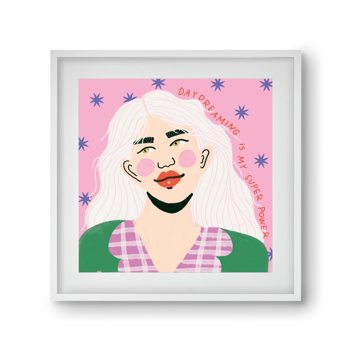 Daydreaming Is My Superpower, 30x30 cm (20x20 cm), Fehér keret, paszpartuval