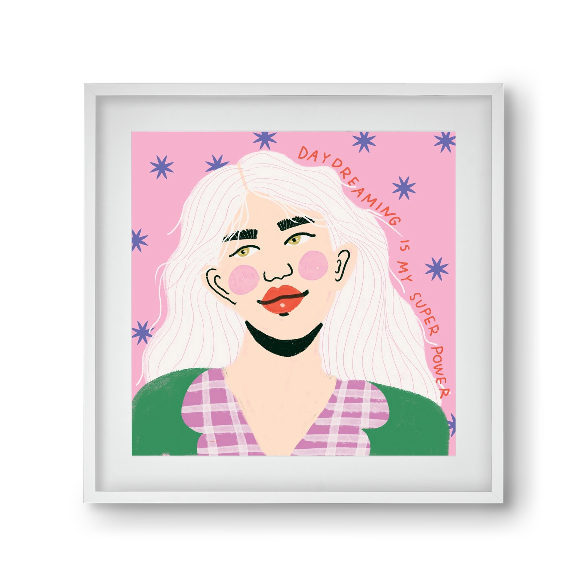 Daydreaming Is My Superpower, 30x30 cm (20x20 cm), Fehér keret, paszpartuval