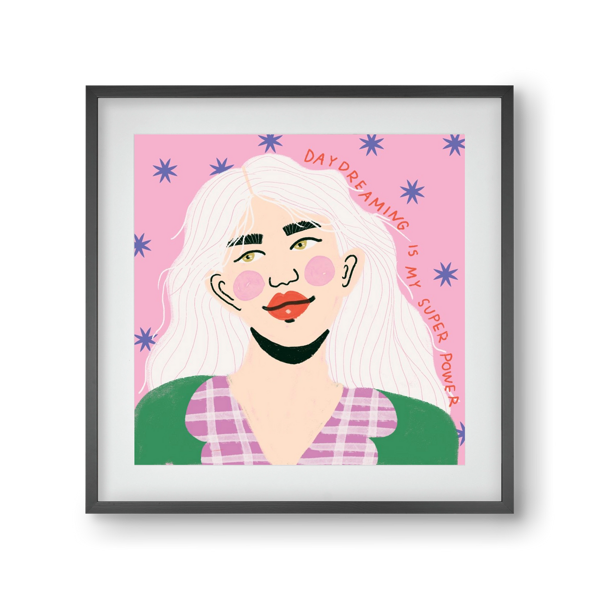 Daydreaming Is My Superpower, 30x30 cm (20x20 cm), Fekete keret, paszpartuval