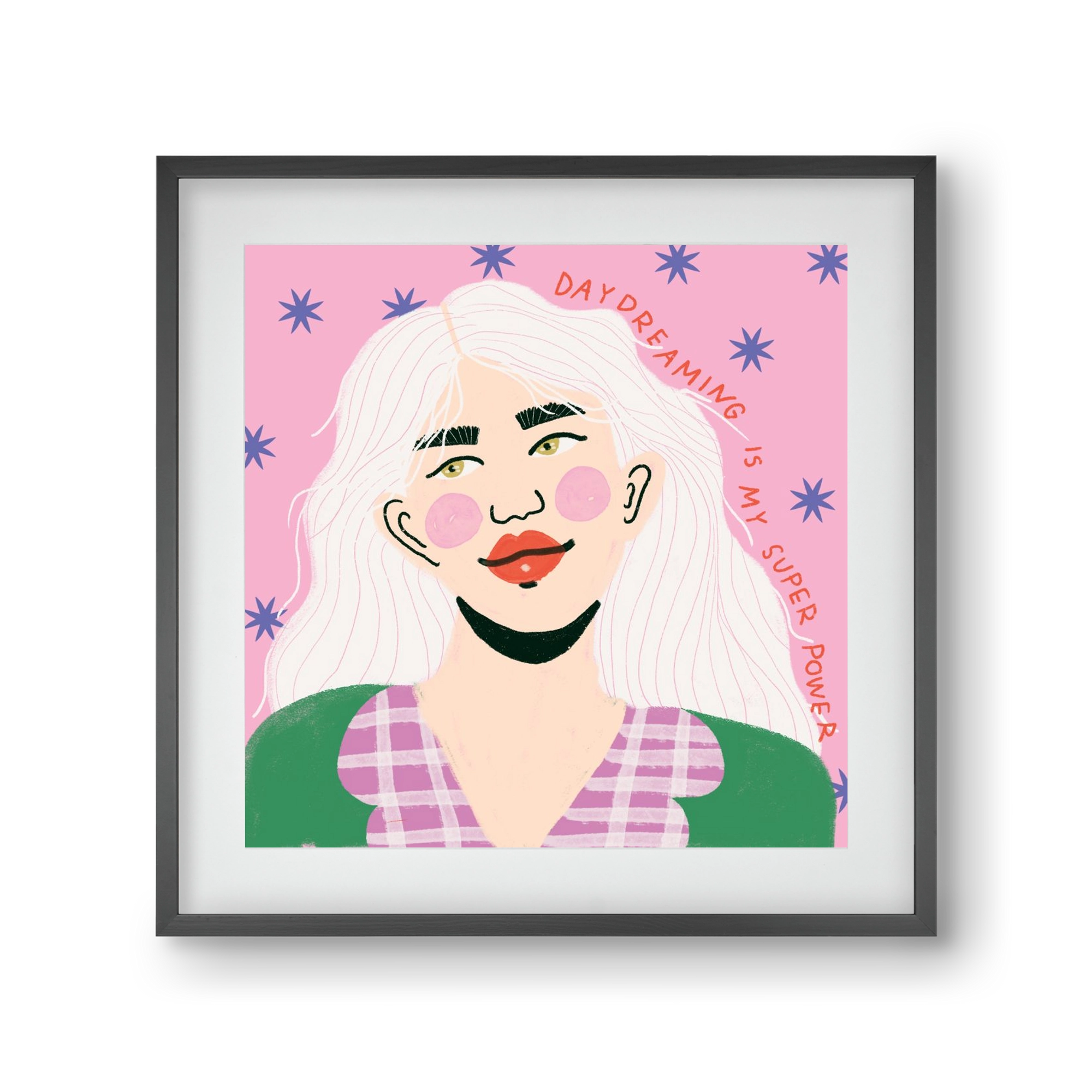 Daydreaming Is My Superpower, 30x30 cm (20x20 cm), Fekete keret, paszpartuval