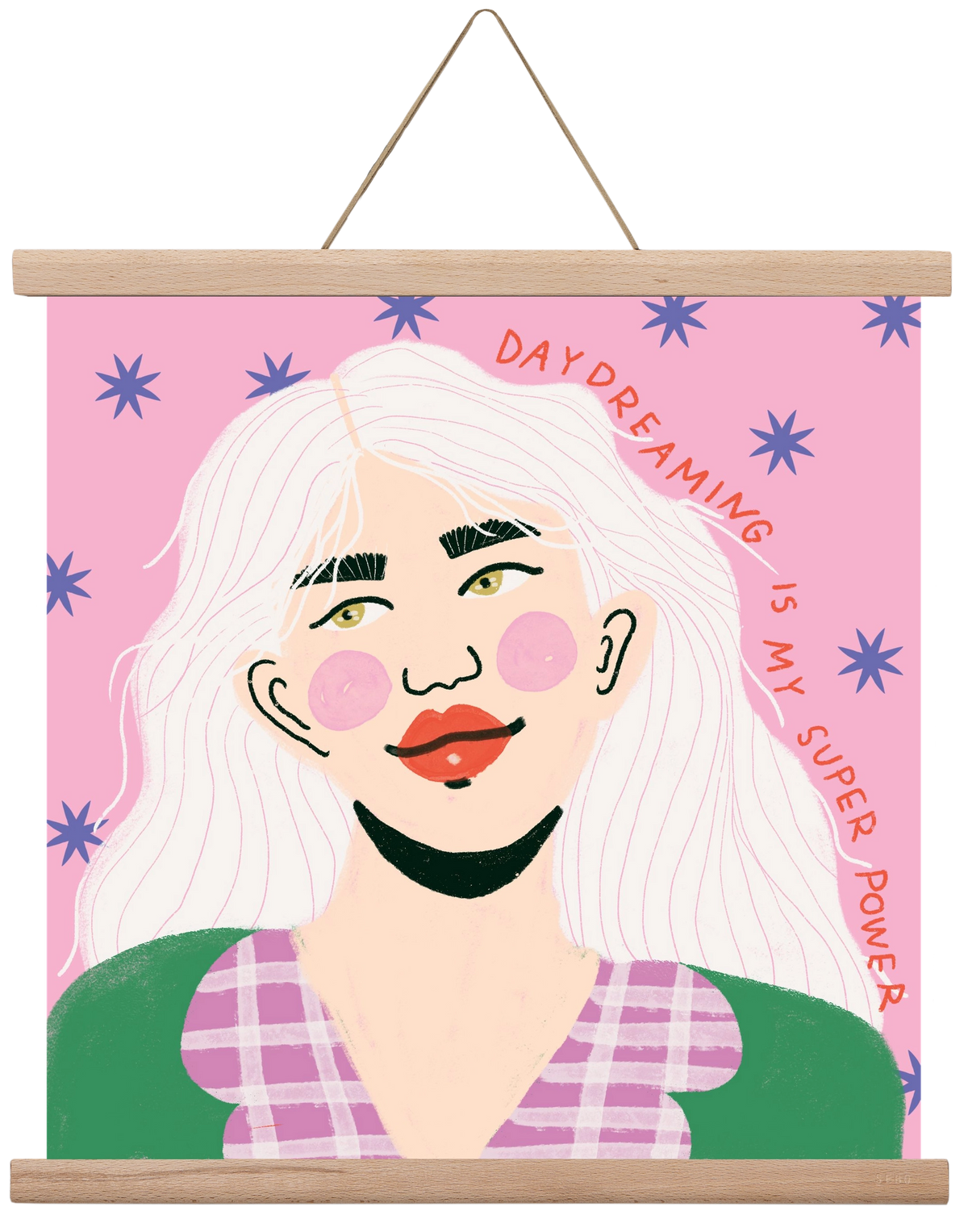 Daydreaming Is My Superpower, 40x40 cm (40x40 cm), Tölgy akasztó