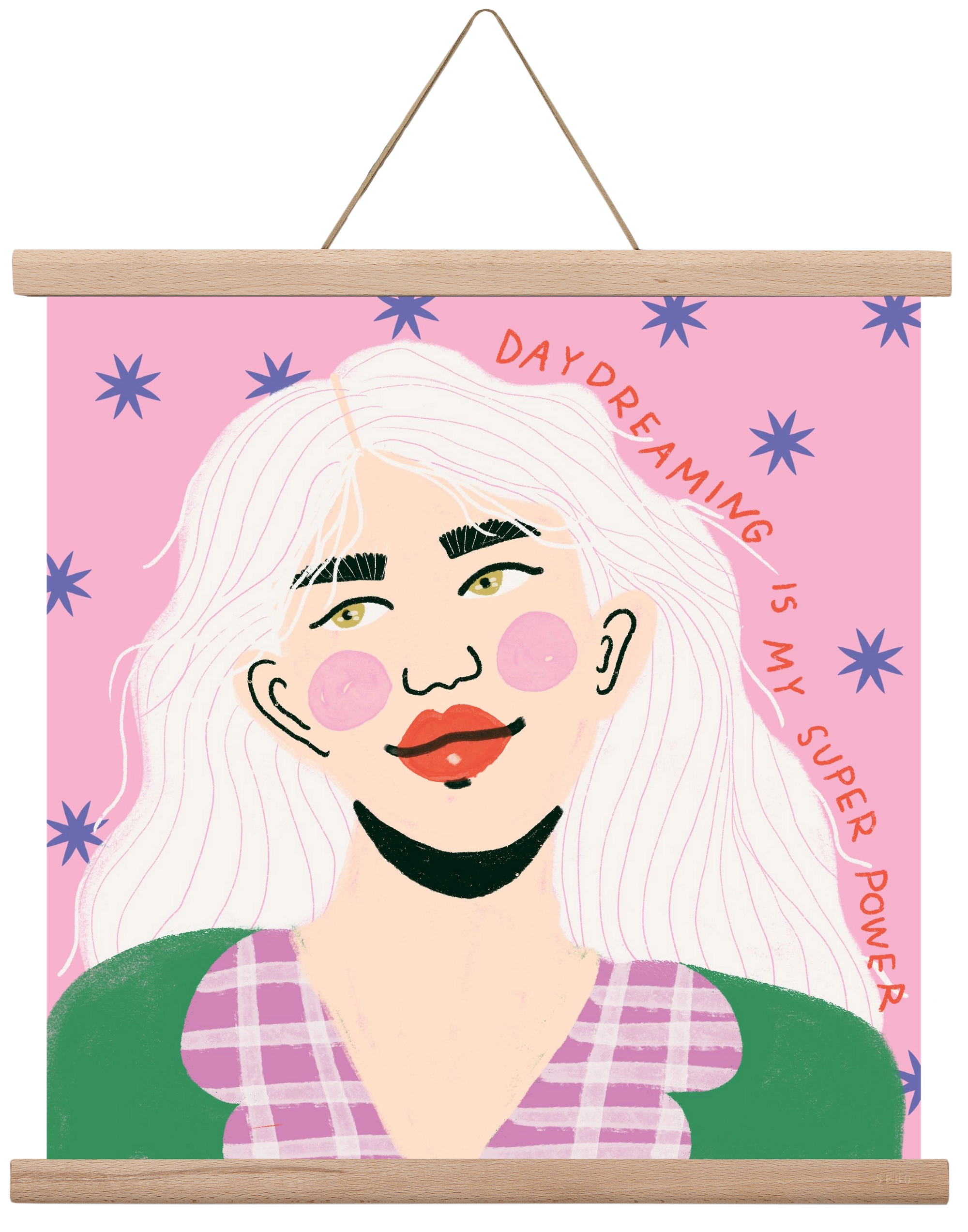 Daydreaming Is My Superpower, 40x40 cm (40x40 cm), Tölgy akasztó