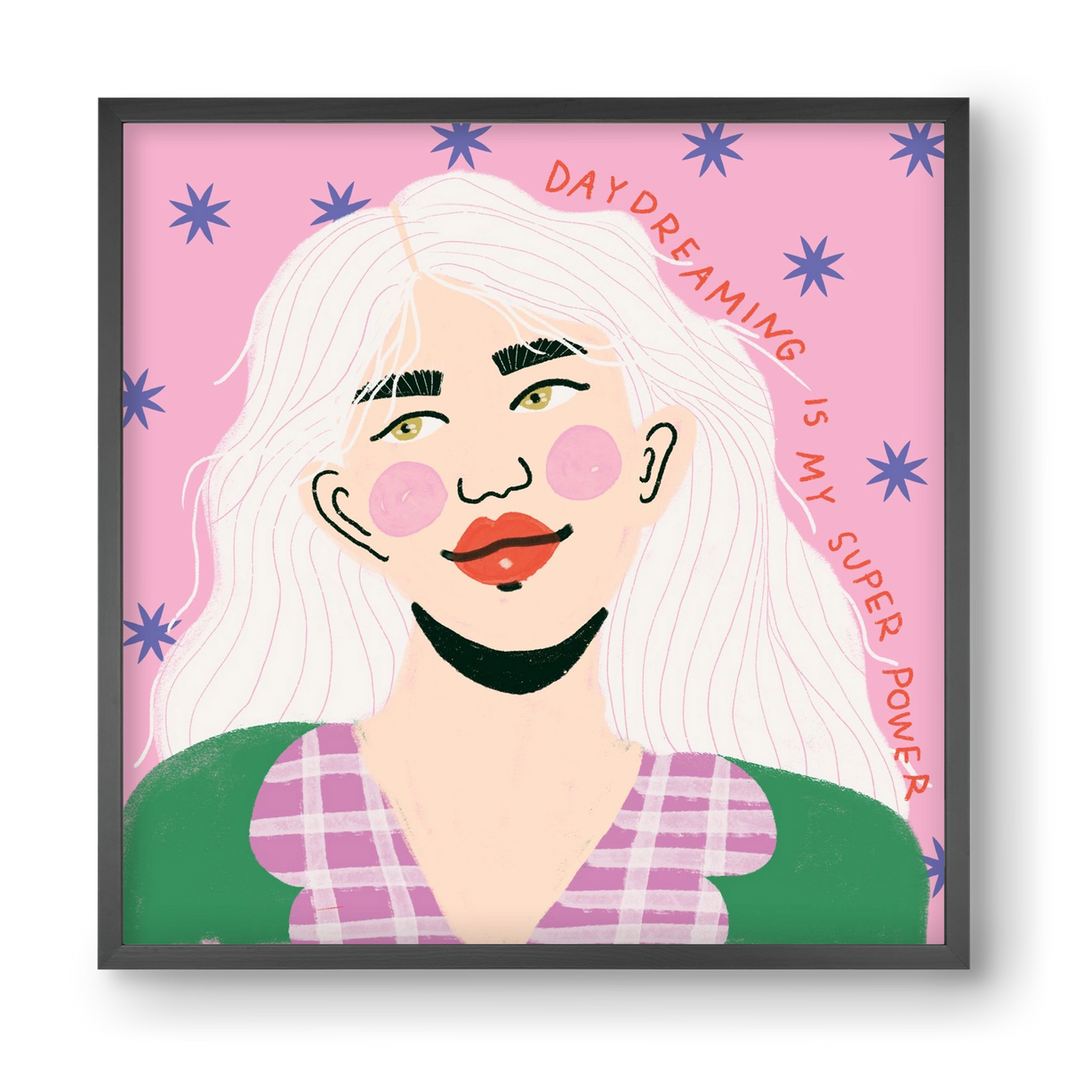 Daydreaming Is My Superpower, 40x40 cm (40x40 cm), Fekete keret