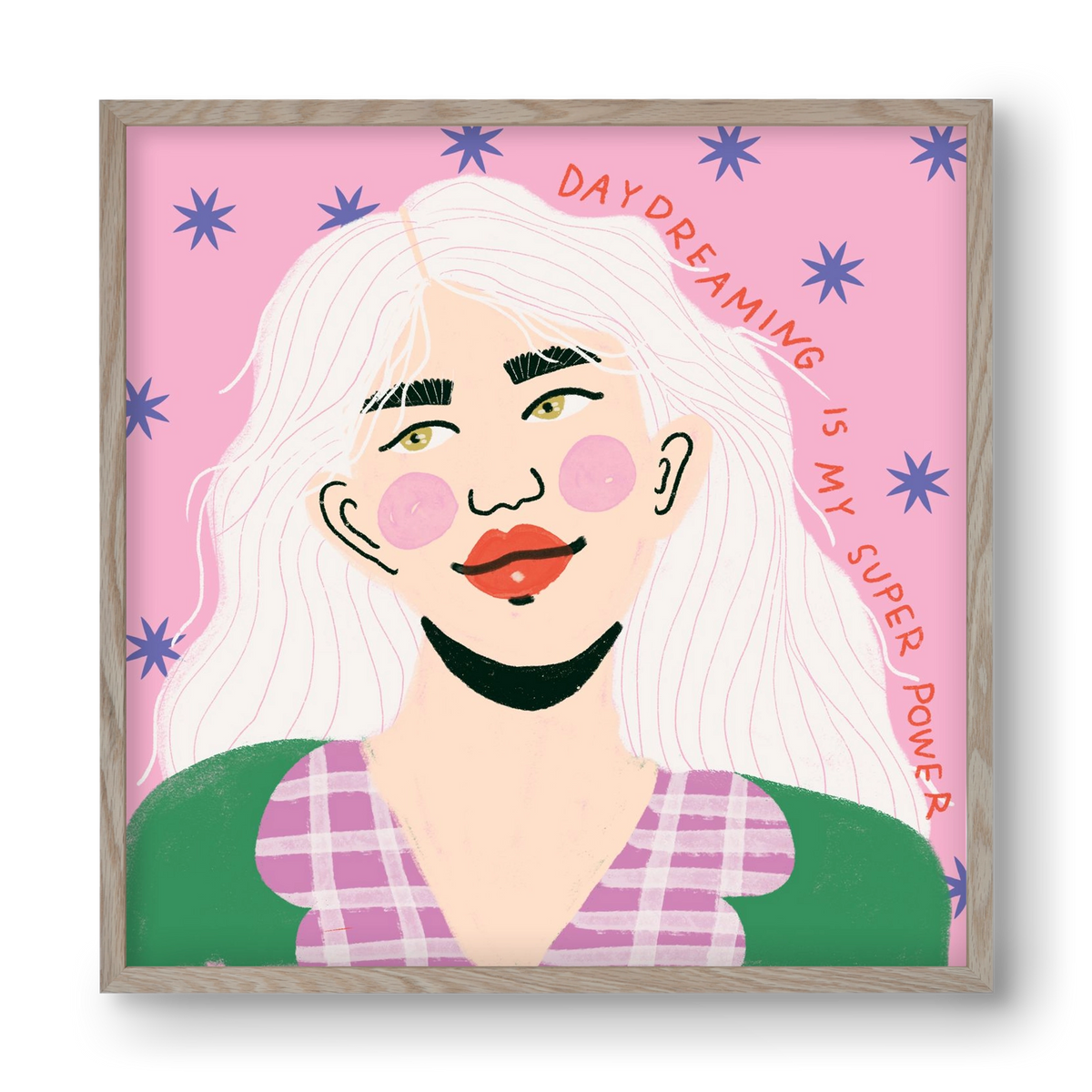 Daydreaming Is My Superpower, 40x40 cm (40x40 cm), Tölgy keret