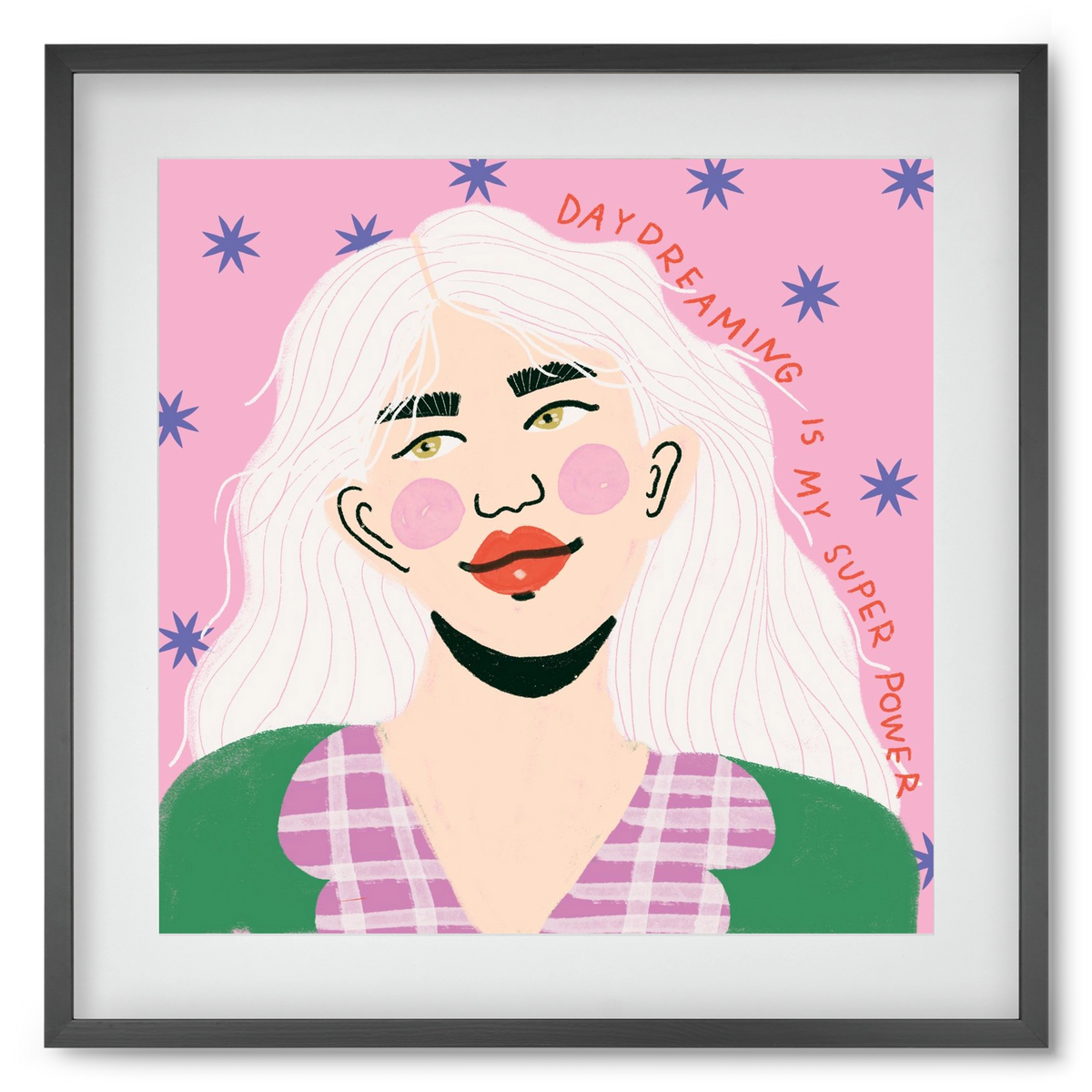 Daydreaming Is My Superpower, 50x50 cm (40x40 cm), Fekete keret, paszpartuval