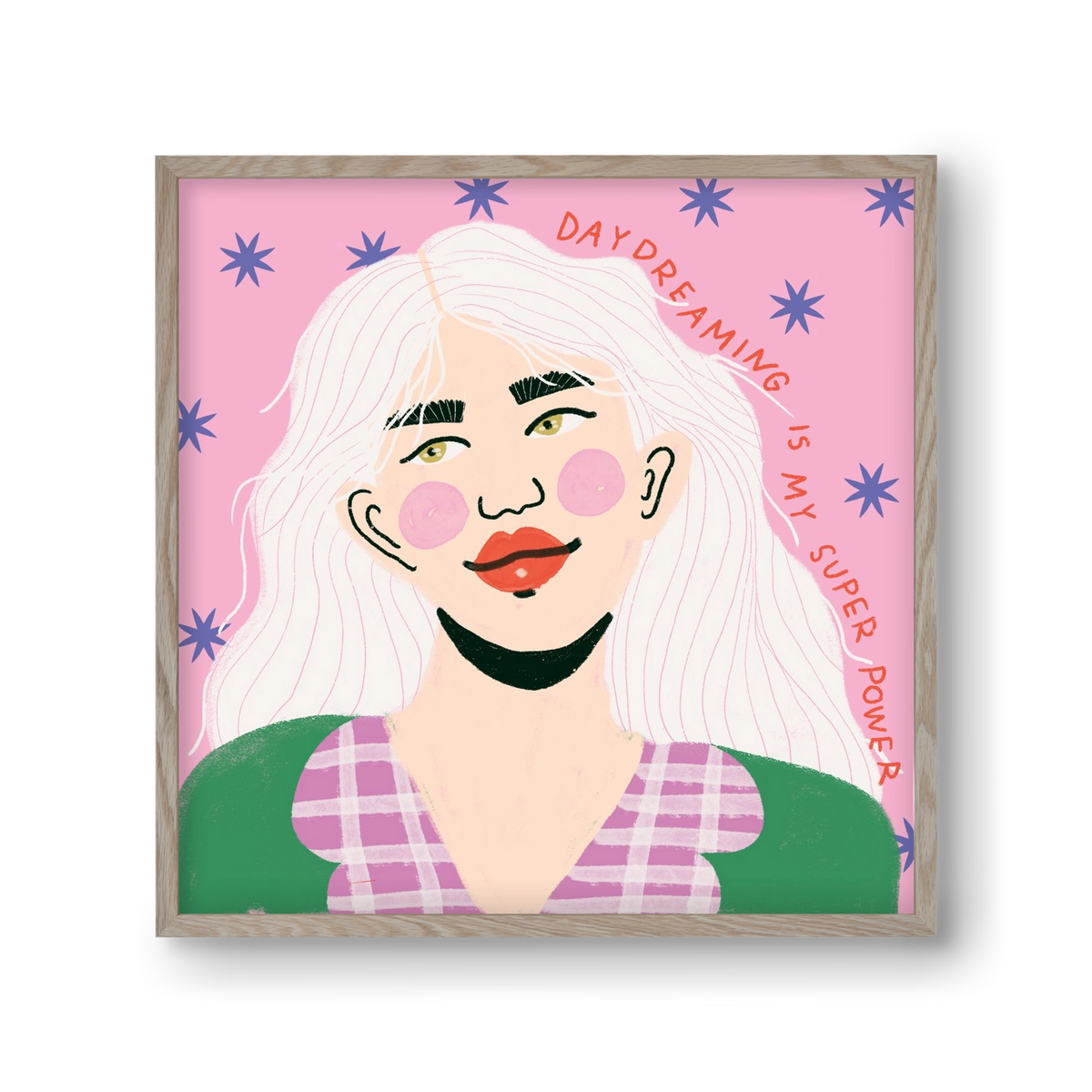 Daydreaming Is My Superpower, 30x30 cm (30x30 cm), Tölgy keret