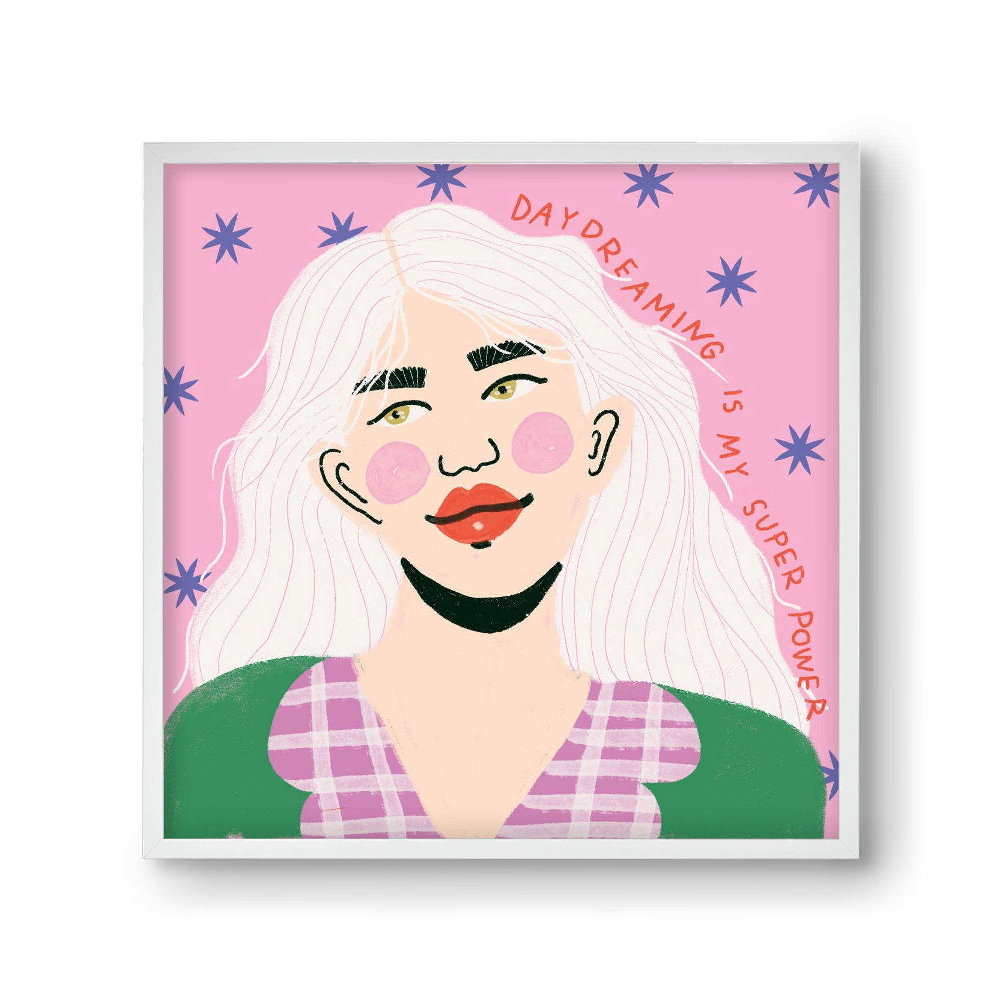 Daydreaming Is My Superpower, 30x30 cm (30x30 cm), Fehér keret