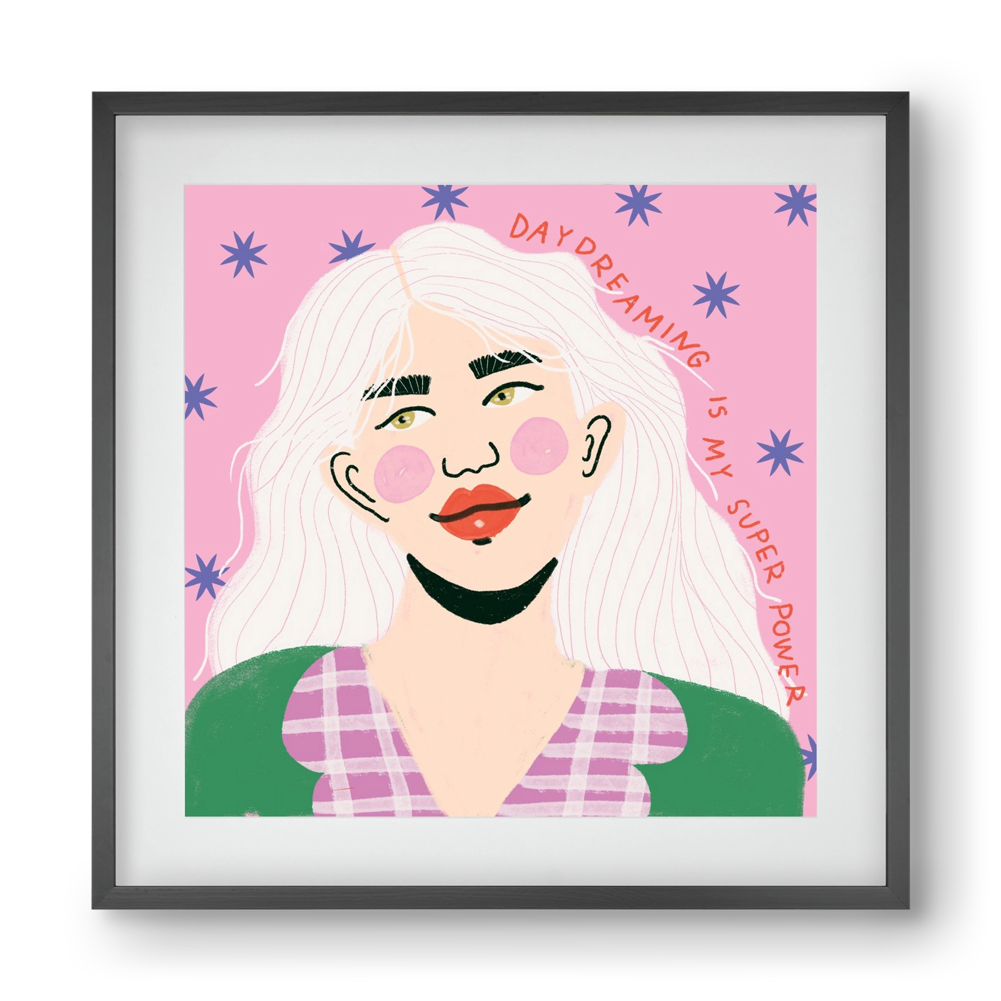 Daydreaming Is My Superpower, 40x40 cm (30x30 cm), Fekete keret, paszpartuval