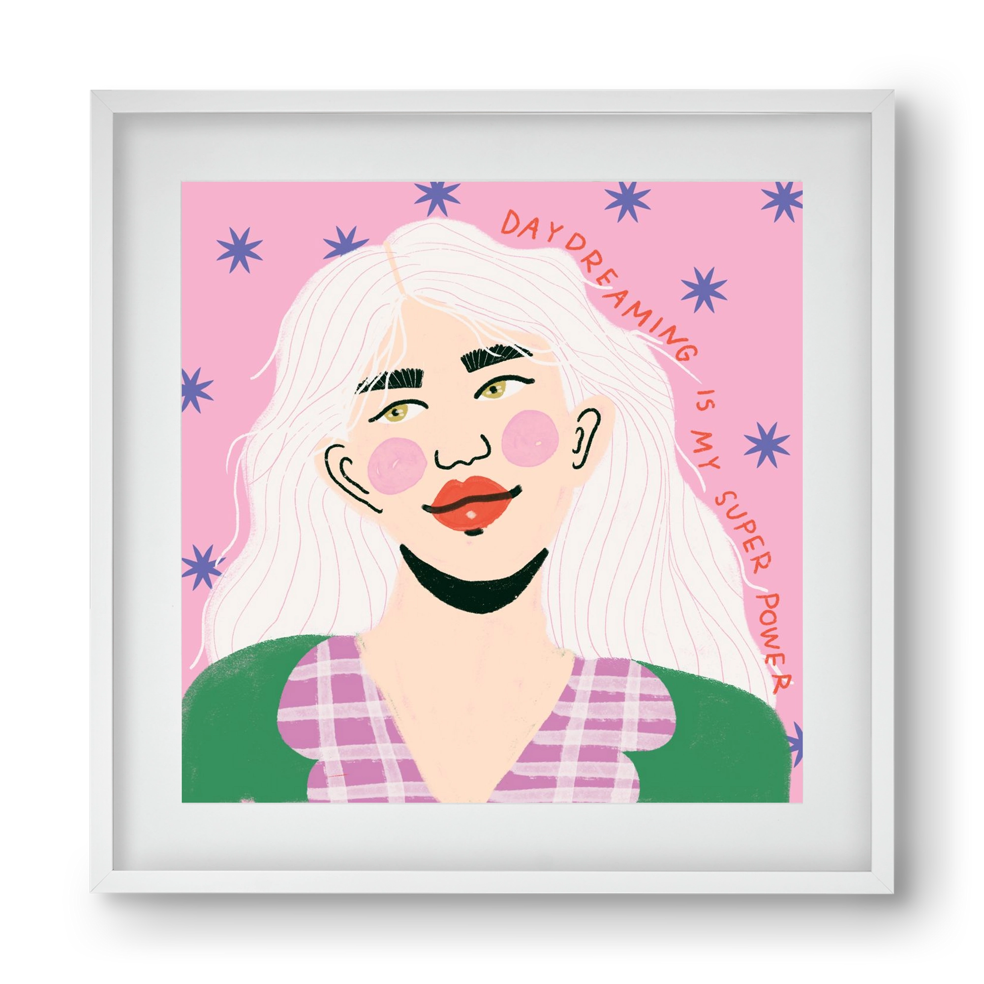 Daydreaming Is My Superpower, 40x40 cm (30x30 cm), Fehér keret, paszpartuval