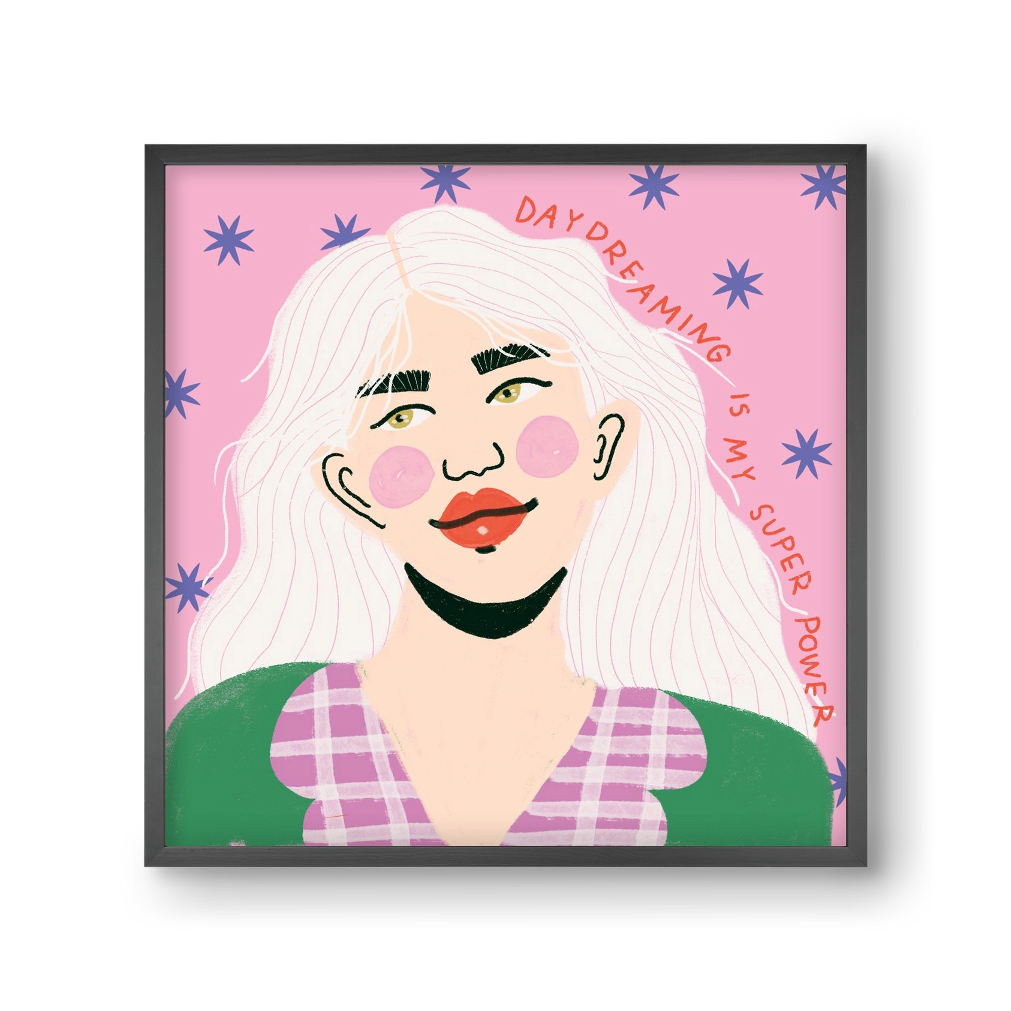 Daydreaming Is My Superpower, 30x30 cm (30x30 cm), Fekete keret