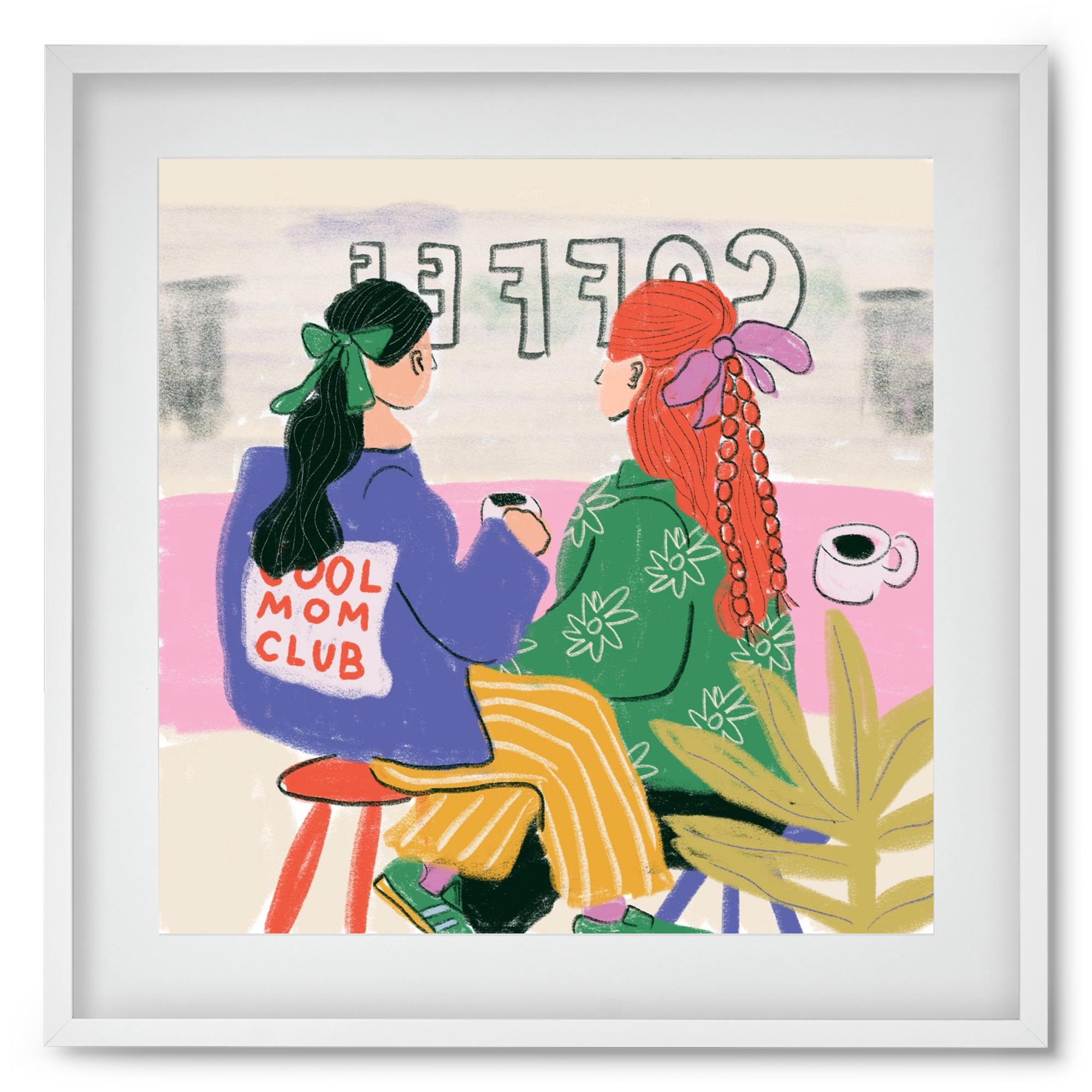 Cool Mum, 50x50 cm (40x40 cm), Fehér keret, paszpartuval