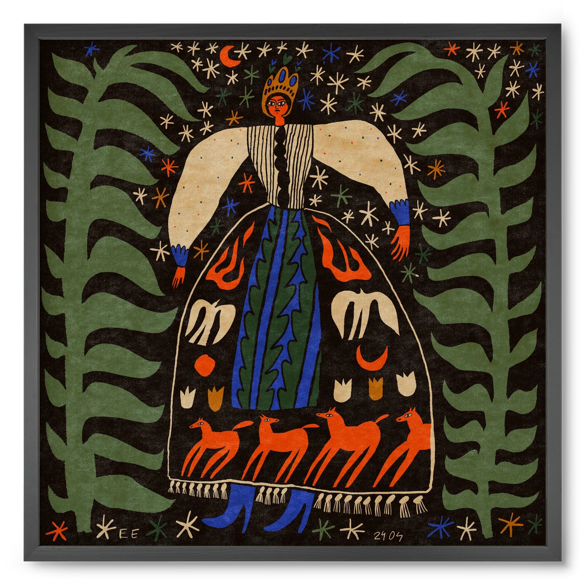 Horse skirt, 50x50 cm (50x50 cm), Fekete keret