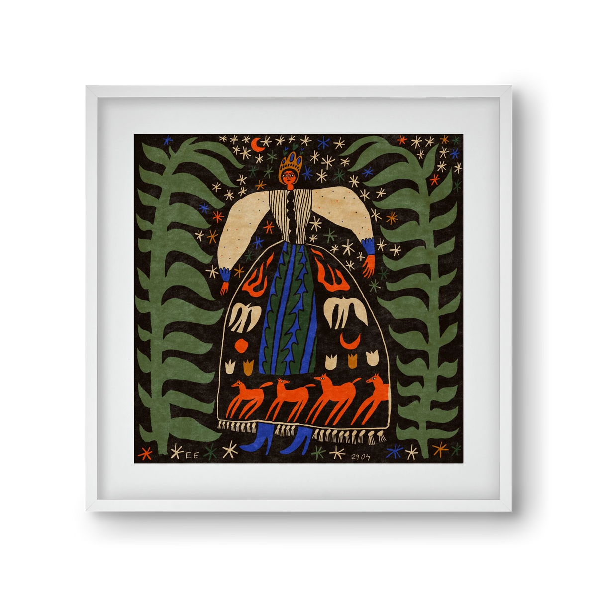 Horse skirt, 30x30 cm (20x20 cm), Fehér keret, paszpartuval