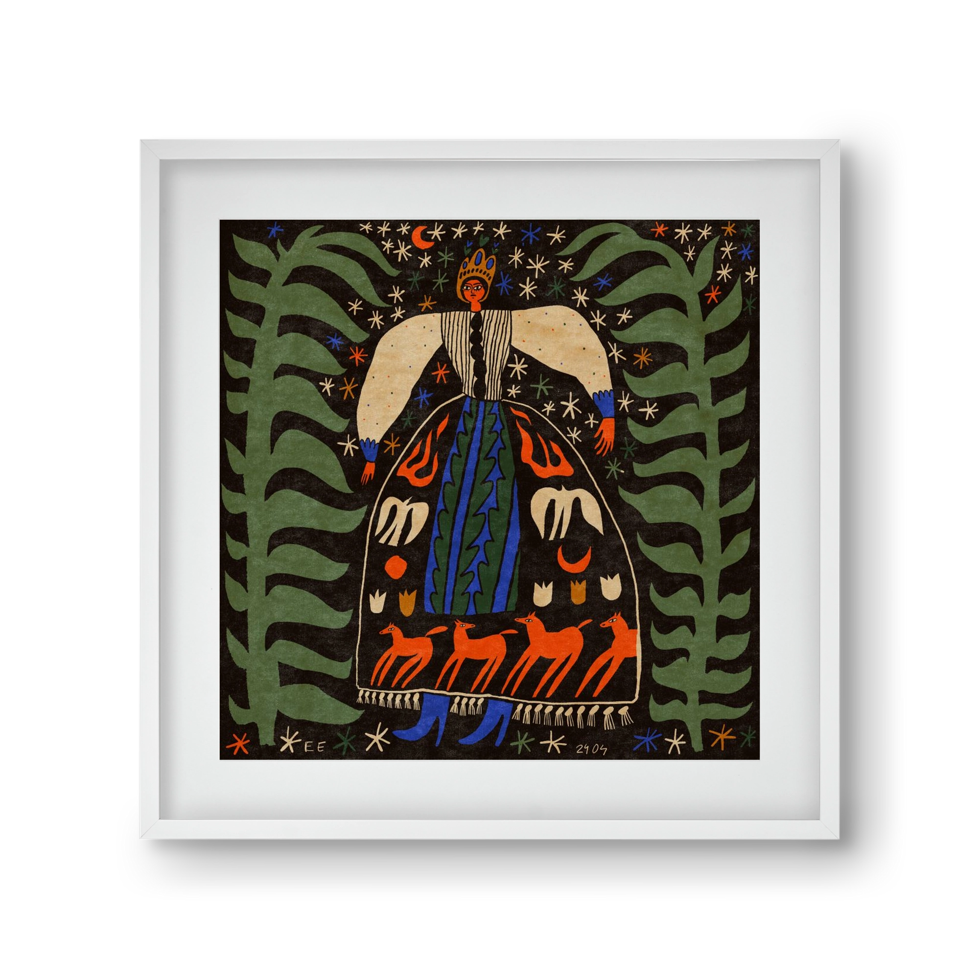 Horse skirt, 30x30 cm (20x20 cm), Fehér keret, paszpartuval