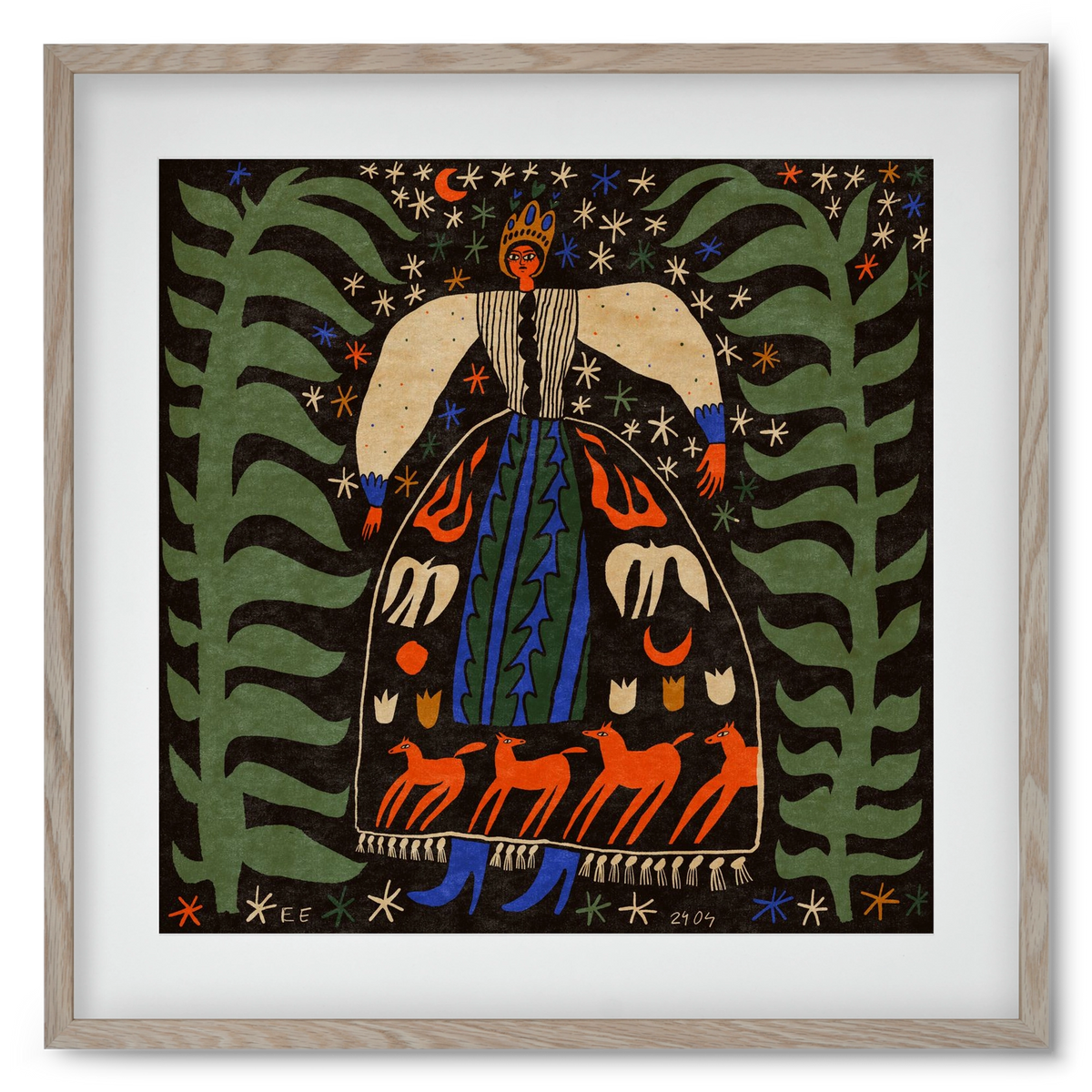 Horse skirt, 50x50 cm (40x40 cm), Tölgy keret, paszpartuval