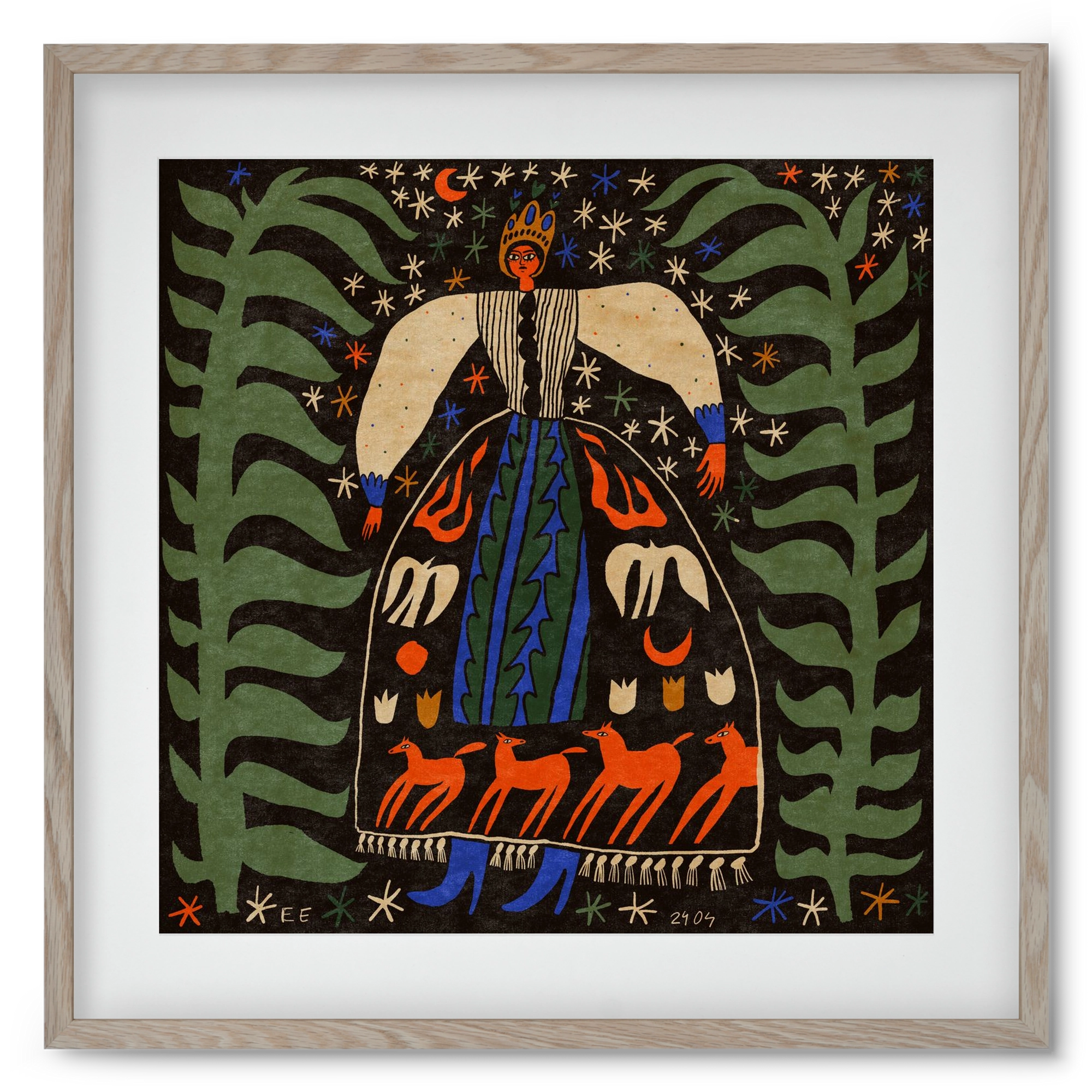 Horse skirt, 50x50 cm (40x40 cm), Tölgy keret, paszpartuval