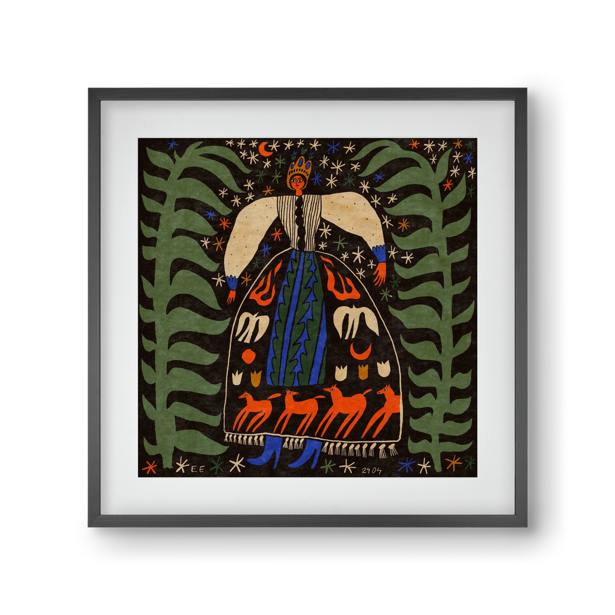 Horse skirt, 30x30 cm (20x20 cm), Fekete keret, paszpartuval