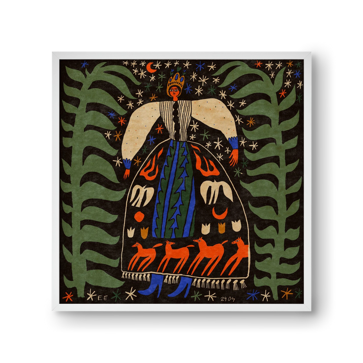 Horse skirt, 30x30 cm (30x30 cm), Fehér keret