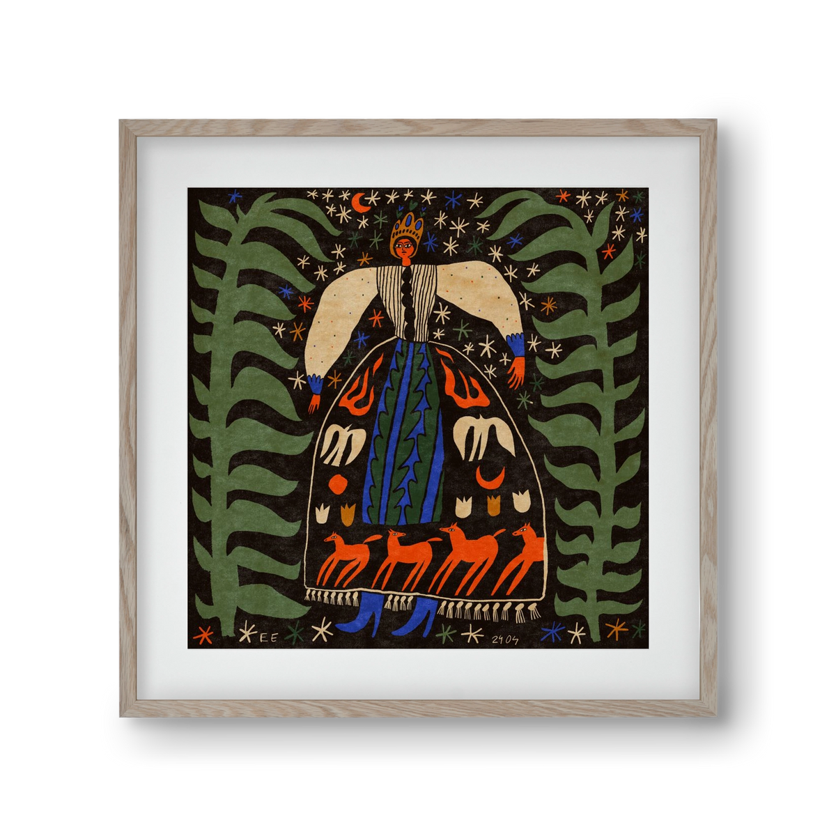 Horse skirt, 30x30 cm (20x20 cm), Tölgy keret, paszpartuval