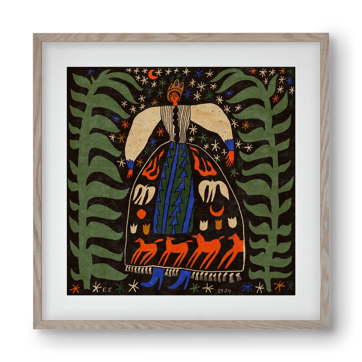 Horse skirt, 40x40 cm (30x30 cm), Tölgy keret, paszpartuval