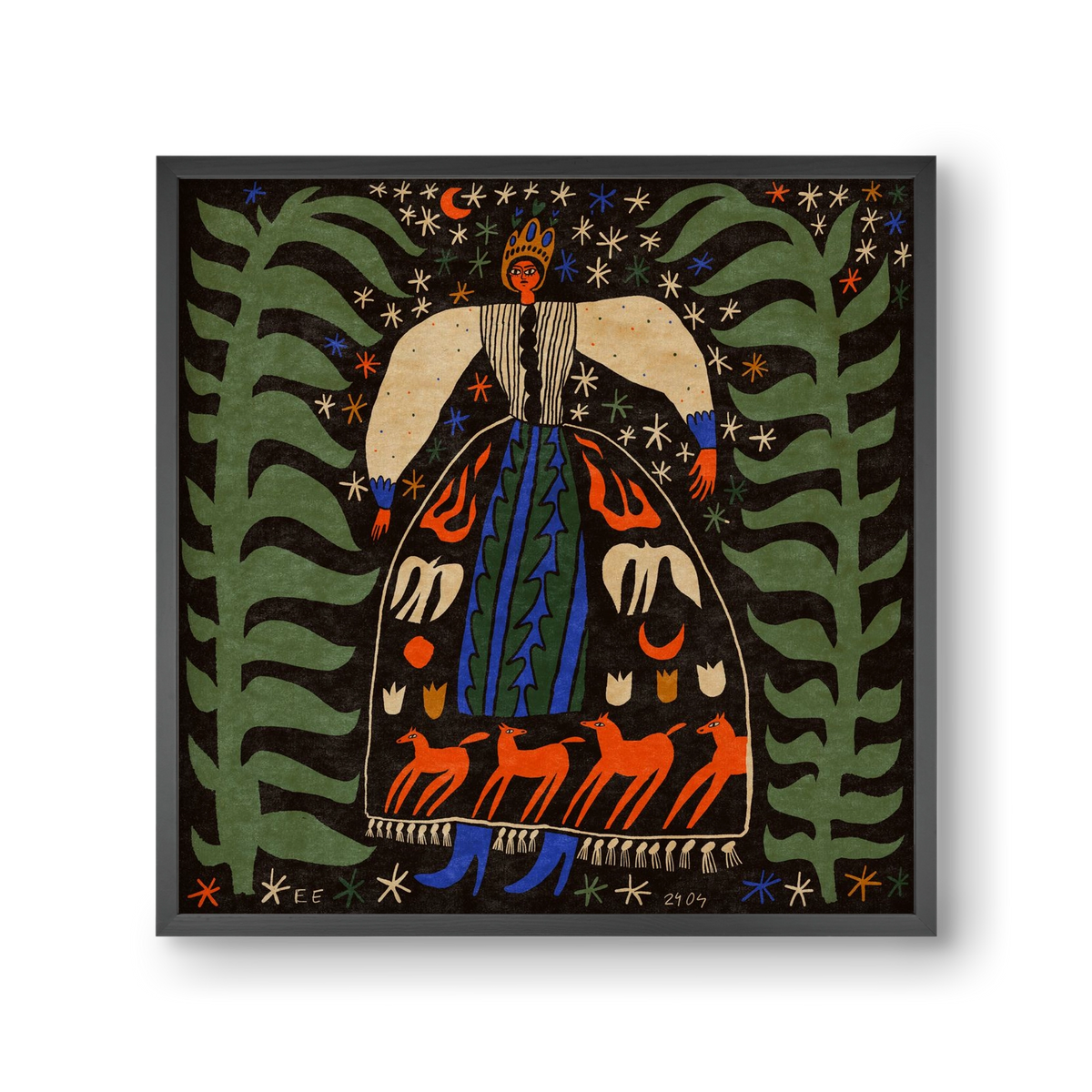 Horse skirt, 30x30 cm (30x30 cm), Fekete keret