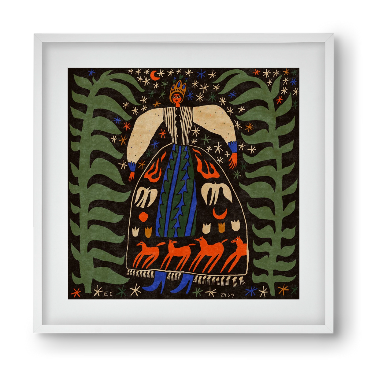 Horse skirt, 40x40 cm (30x30 cm), Fehér keret, paszpartuval