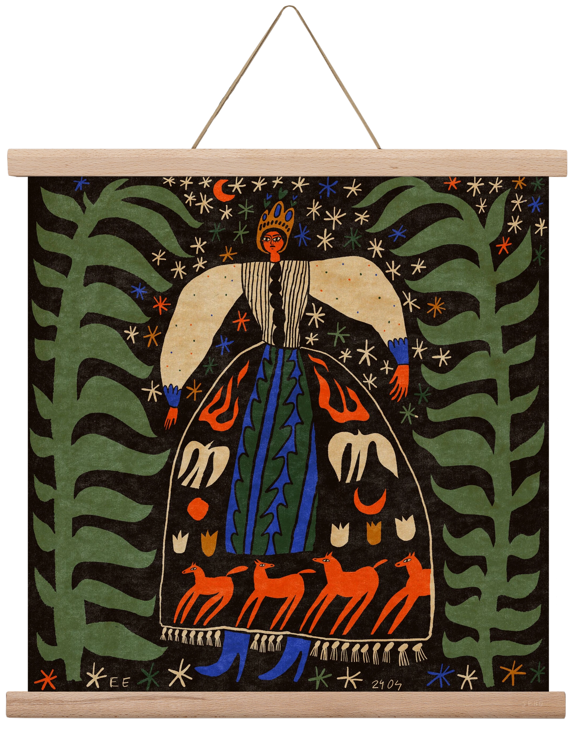 Horse skirt, 40x40 cm (40x40 cm), Tölgy akasztó