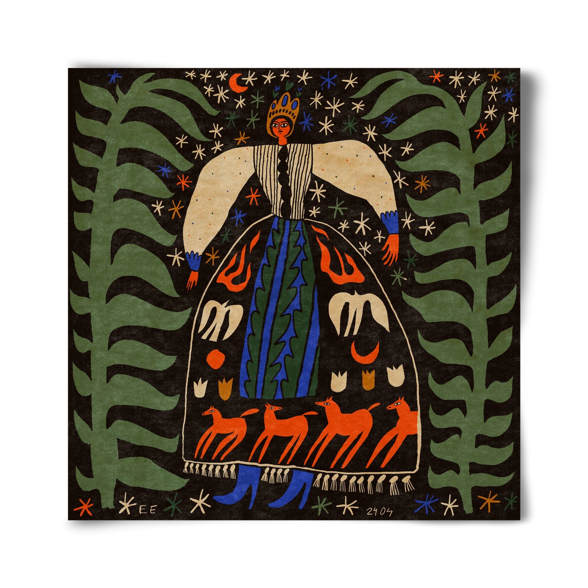 Horse skirt, 40x40 cm, Keret nélkül