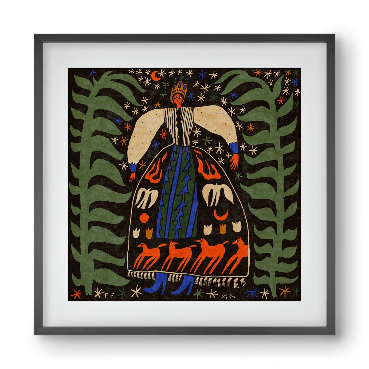 Horse skirt, 40x40 cm (30x30 cm), Fekete keret, paszpartuval