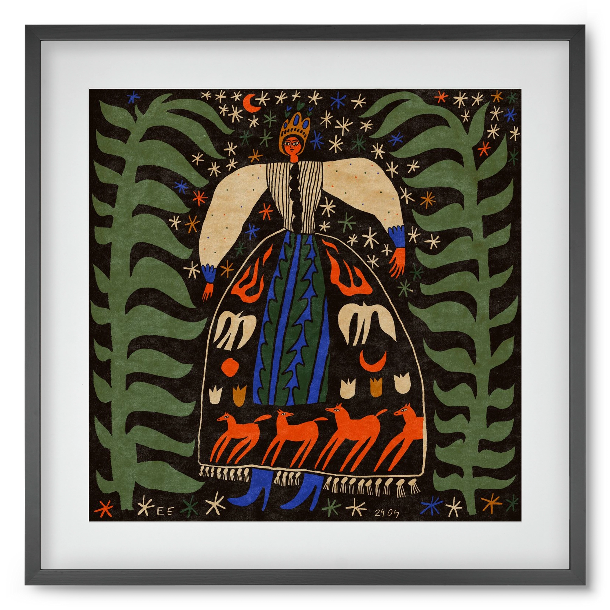 Horse skirt, 50x50 cm (40x40 cm), Fekete keret, paszpartuval