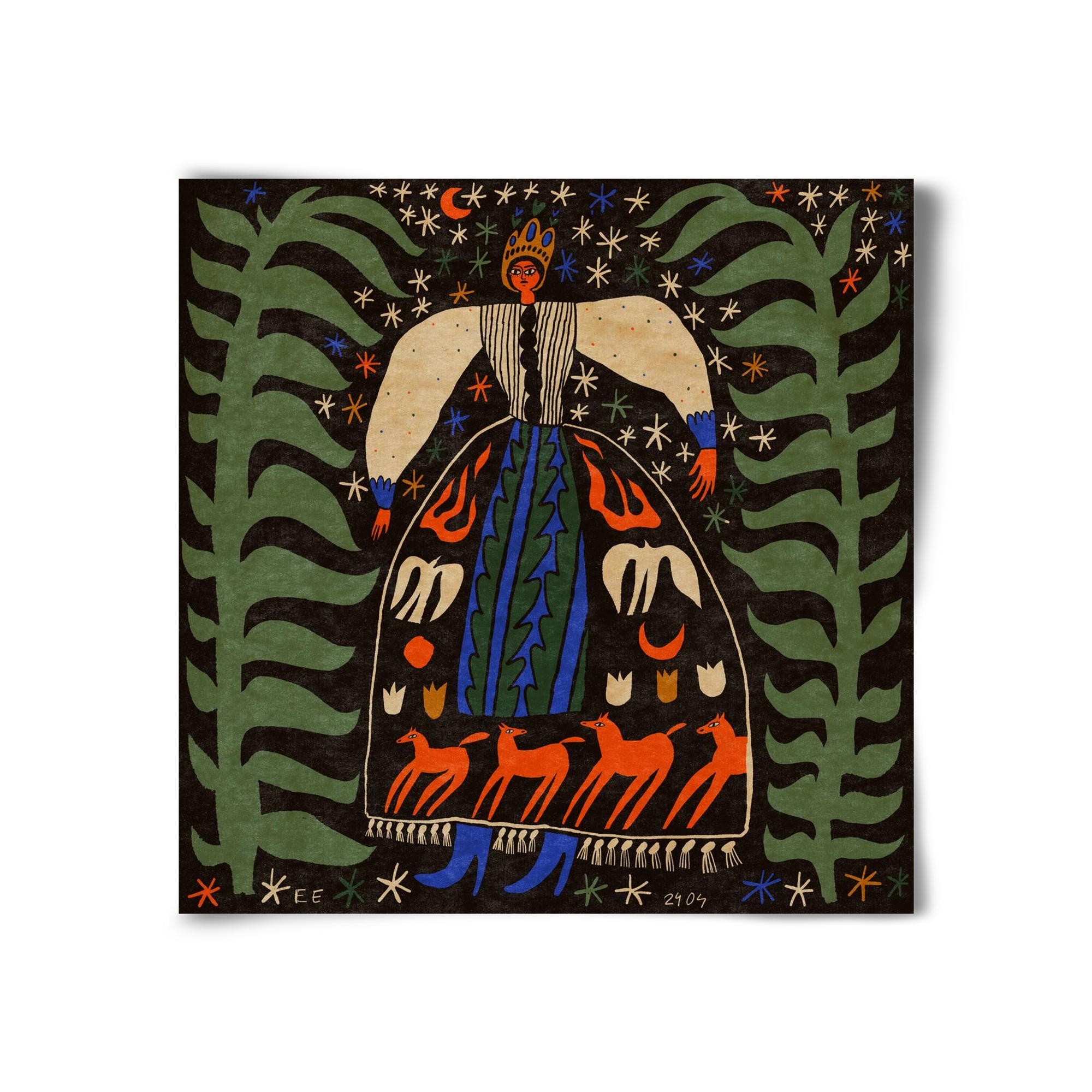 Horse skirt, 30x30 cm, Keret nélkül