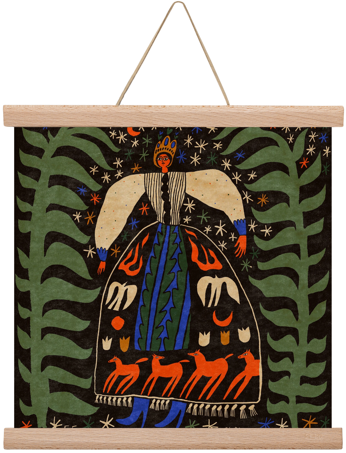 Horse skirt, 30x30 cm (30x30 cm), Tölgy akasztó