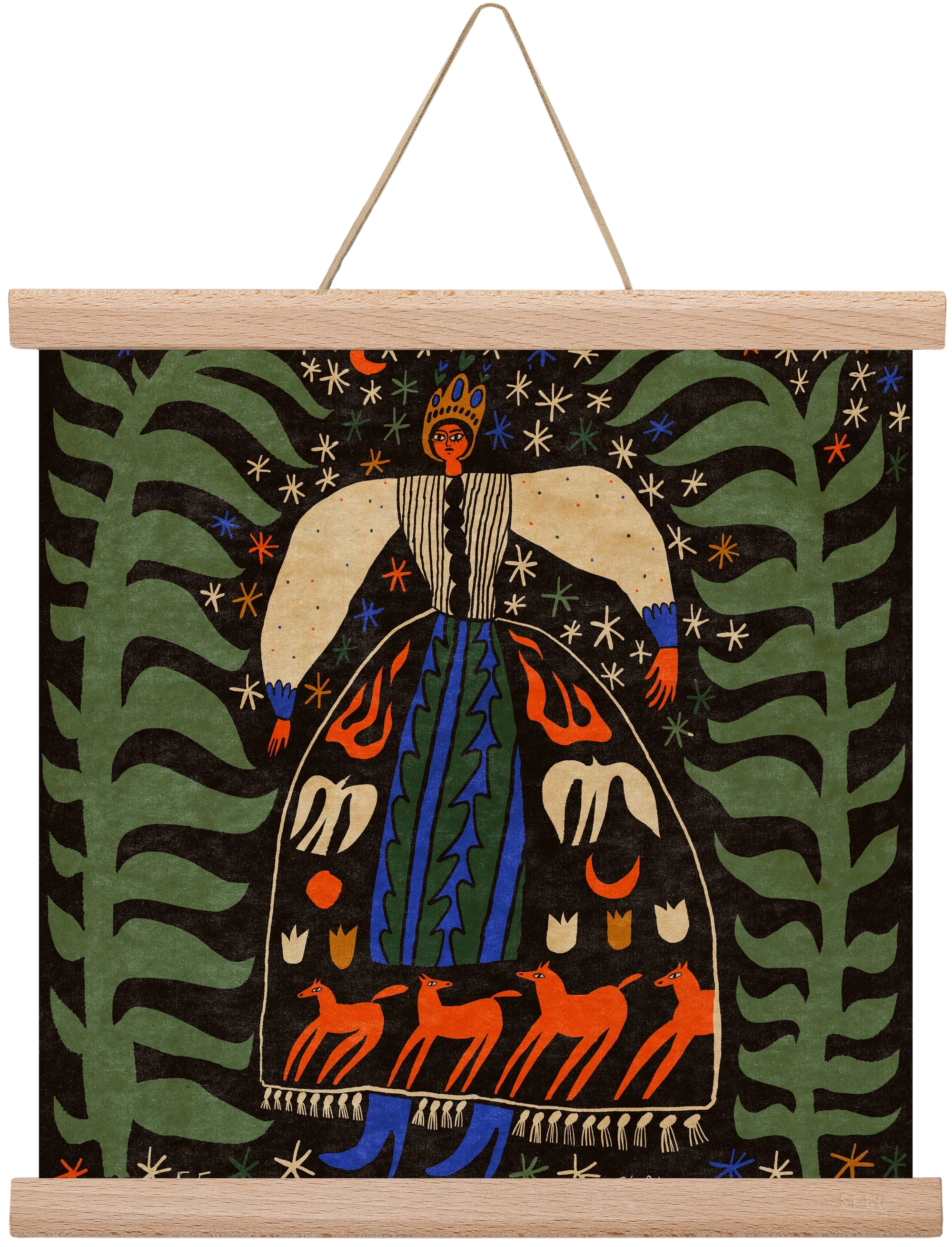 Horse skirt, 30x30 cm (30x30 cm), Tölgy akasztó