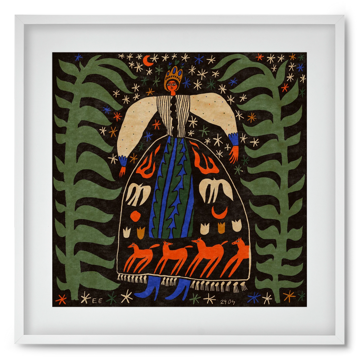 Horse skirt, 50x50 cm (40x40 cm), Fehér keret, paszpartuval